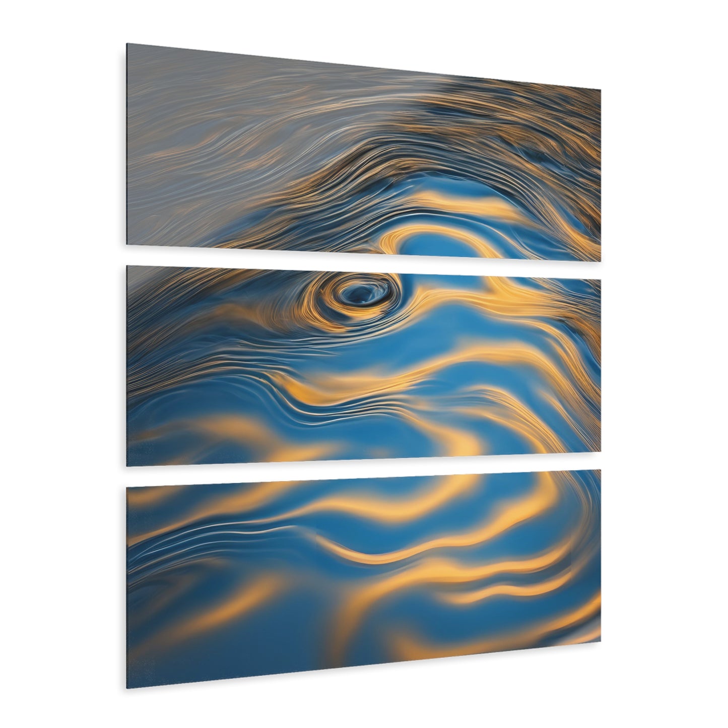 Water Ripple Modern Design Triptych 3-Panel Acrylic Print Wall Art Unique Water Themed Beachy Interior Acrylic Decor