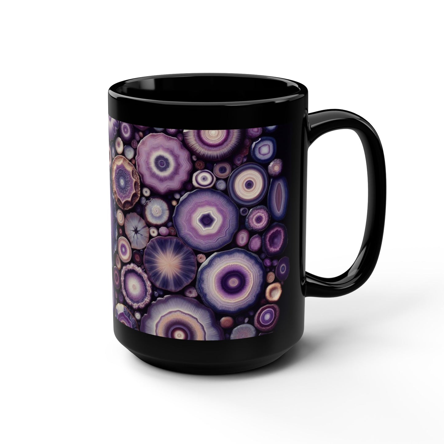 Ceramic Coffee Mug Purple Amethyst Quartz-Inspired Image Nature Rock Lover Ceramic Tea Cup Geode Inspired Agate Look Ceramic Mug