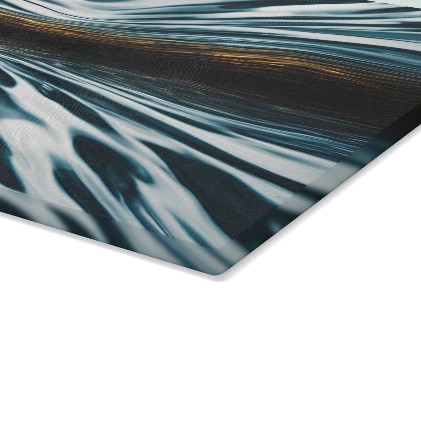 Beachy Kitchen Decor Glass Cutting Board Serving Tray with Ocean Wave Design Cutting Board Gift for Home Cook Fun Charcuterie Board