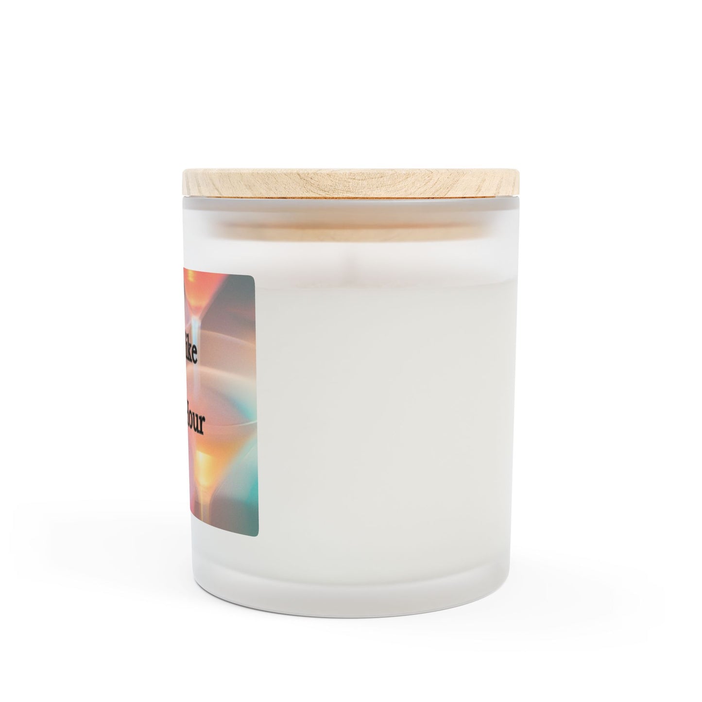 Artisanal Coconut Soy Frosted Glass Candle with Wooden Wick and Raw Maple Lid 11 oz Hand Poured Happy Hour Cocktails Candle 50 hr burn time