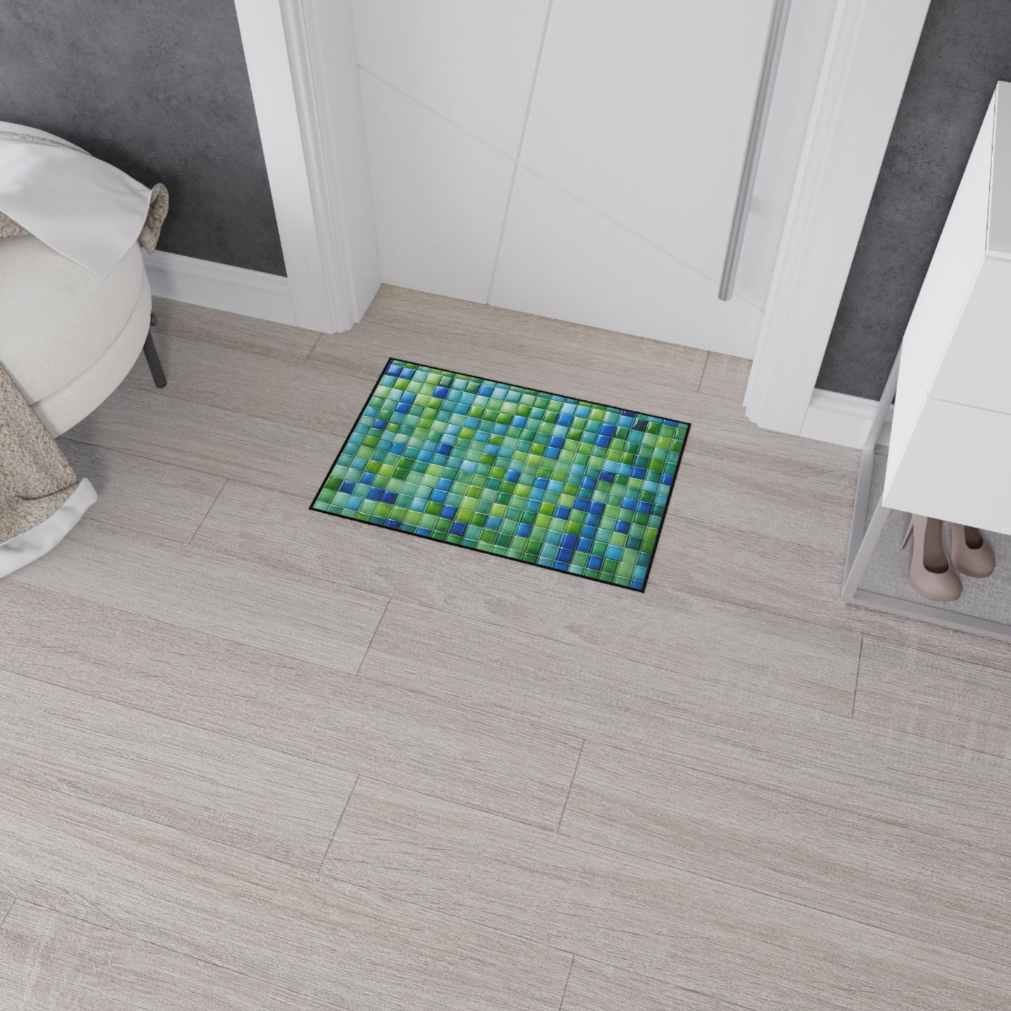 Decorative Heavy Duty Non-Slip Floor Mat Stylish Design Perfect for Entryway Kitchen Décor Garage Rug Coffee Bar Bathroom Floor Door Mat