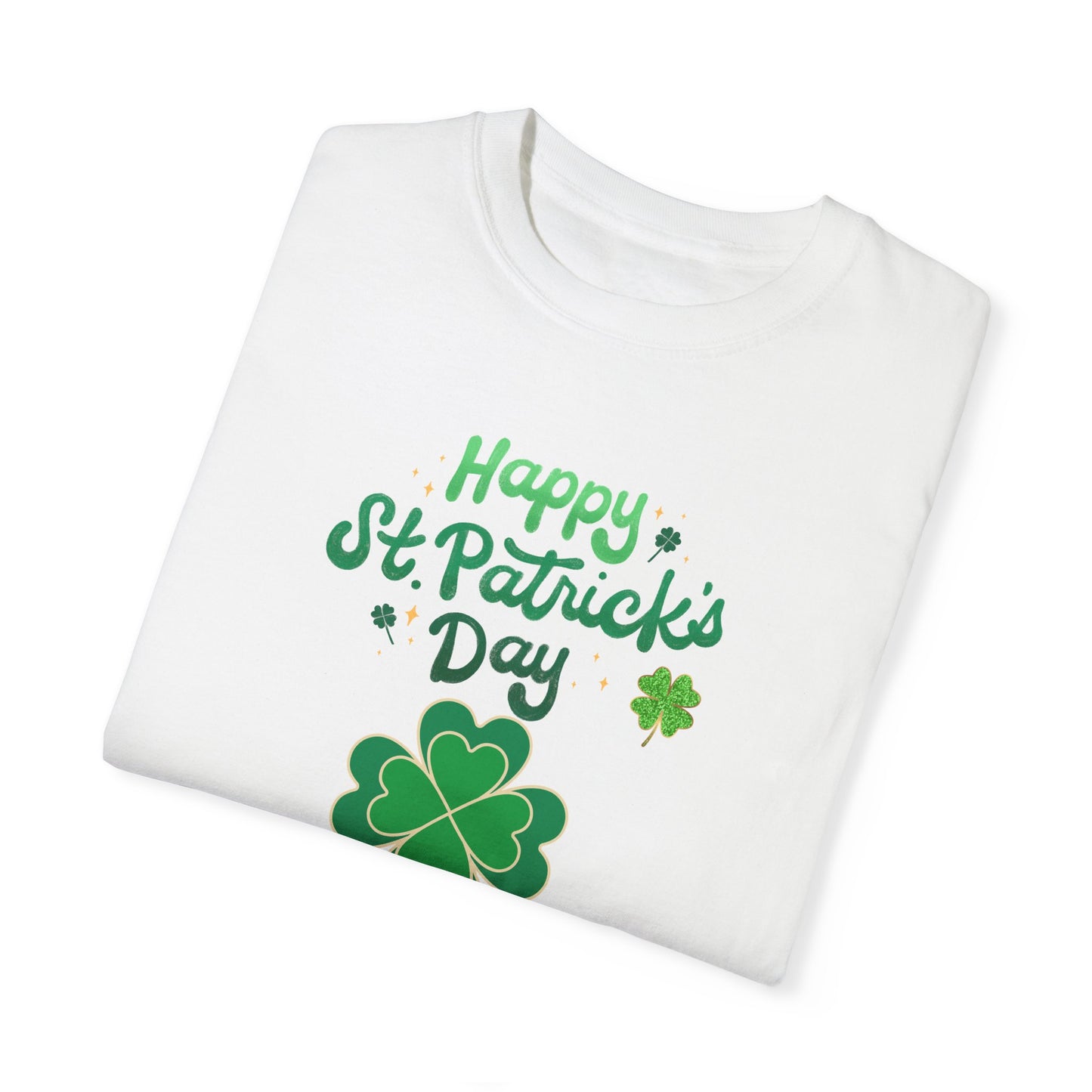 St. Patrick's Day T-Shirt Unisex Comfort Colors Relaxed Fit Garment-Dyed Tee 4 Leaf Clover Shirt Irish Themed Gift