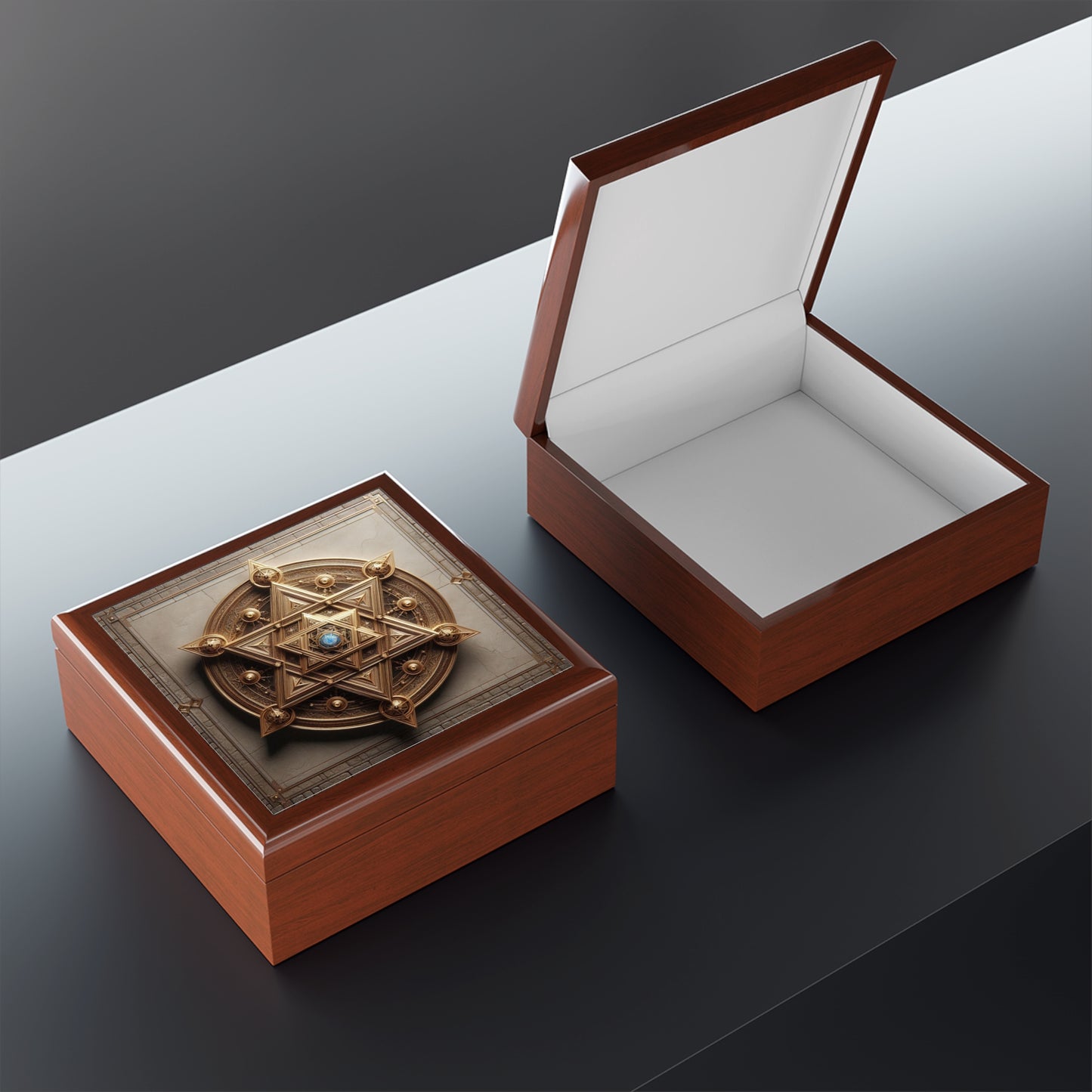 Star of David Wood Jewelry Box Handcrafted Holiday Trinket Rustic Keepsake Gift for Him Her Festive Vanity Storage Hanukkah Decor