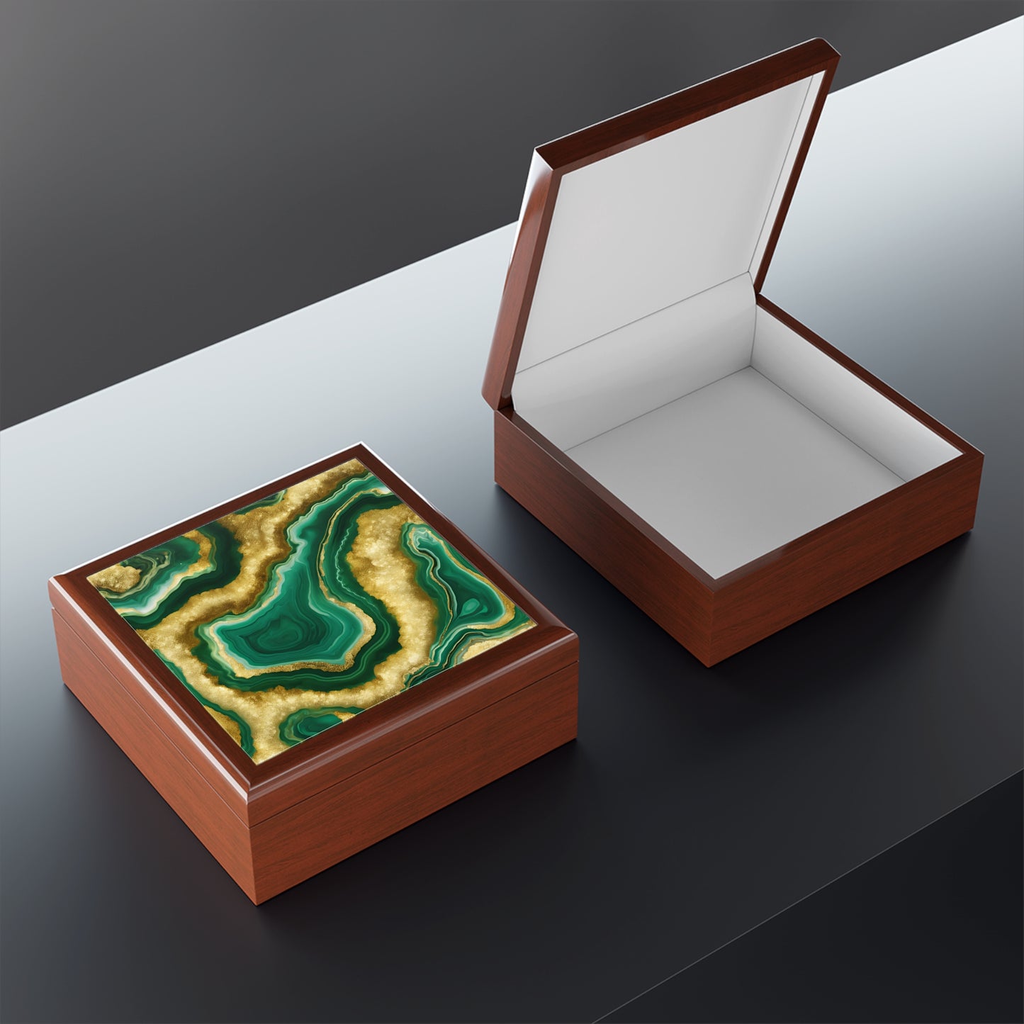 Unique Art Print Design Jewelry Box Trinket Box Bedroom Dresser Decor Vanity Gift Box - 3 colors to choose from