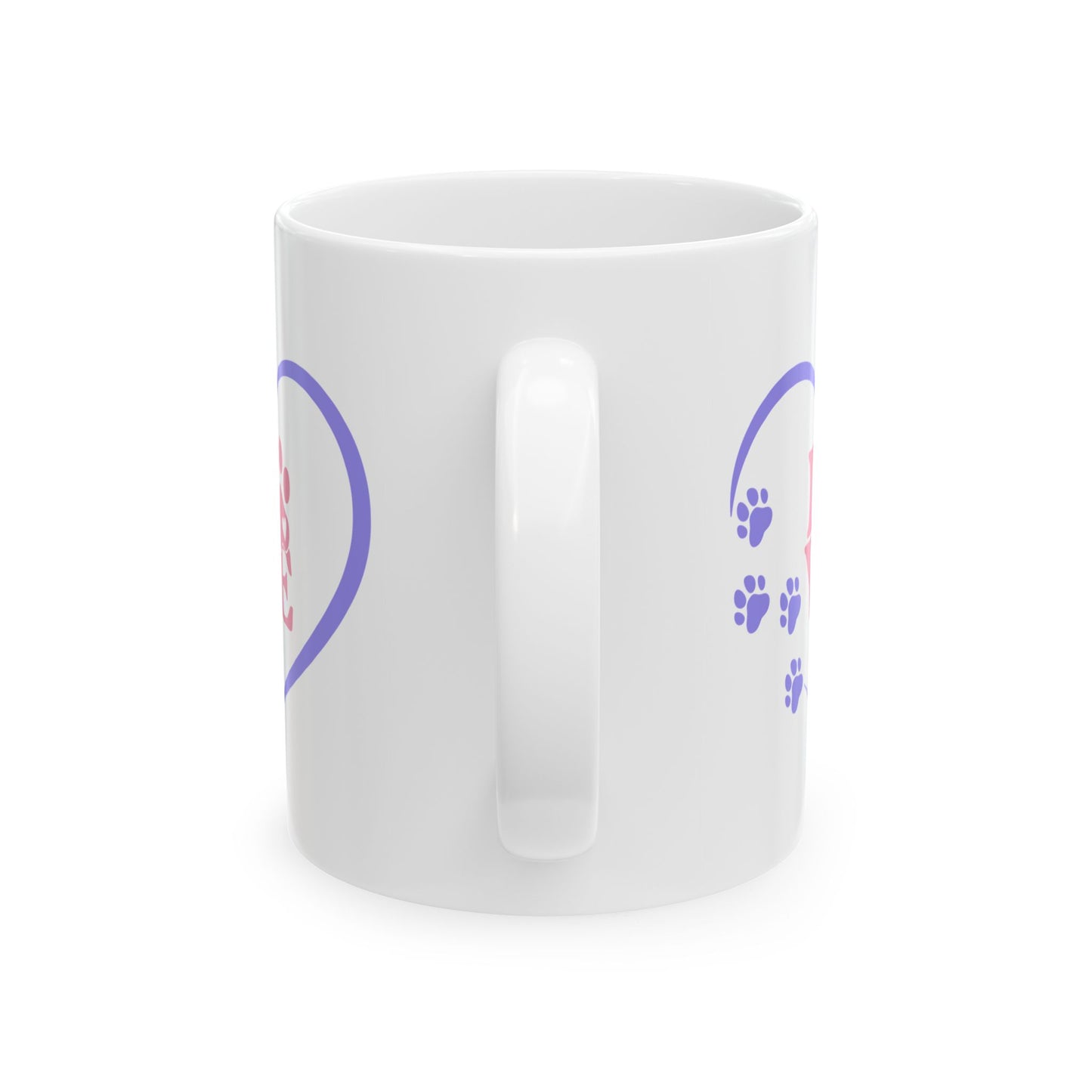 Dog or Cat Lover Ceramic Mug Pet Parent Coffee Mug Animal Lover Paw Print and Heart Gift Mug