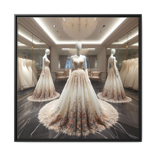 Fashion Formal Wedding Dress Framed Canvas Print Wall Art Unique Fashion Designer Style Haute Couture Fashionista Gift Decor 3 Frame Colors
