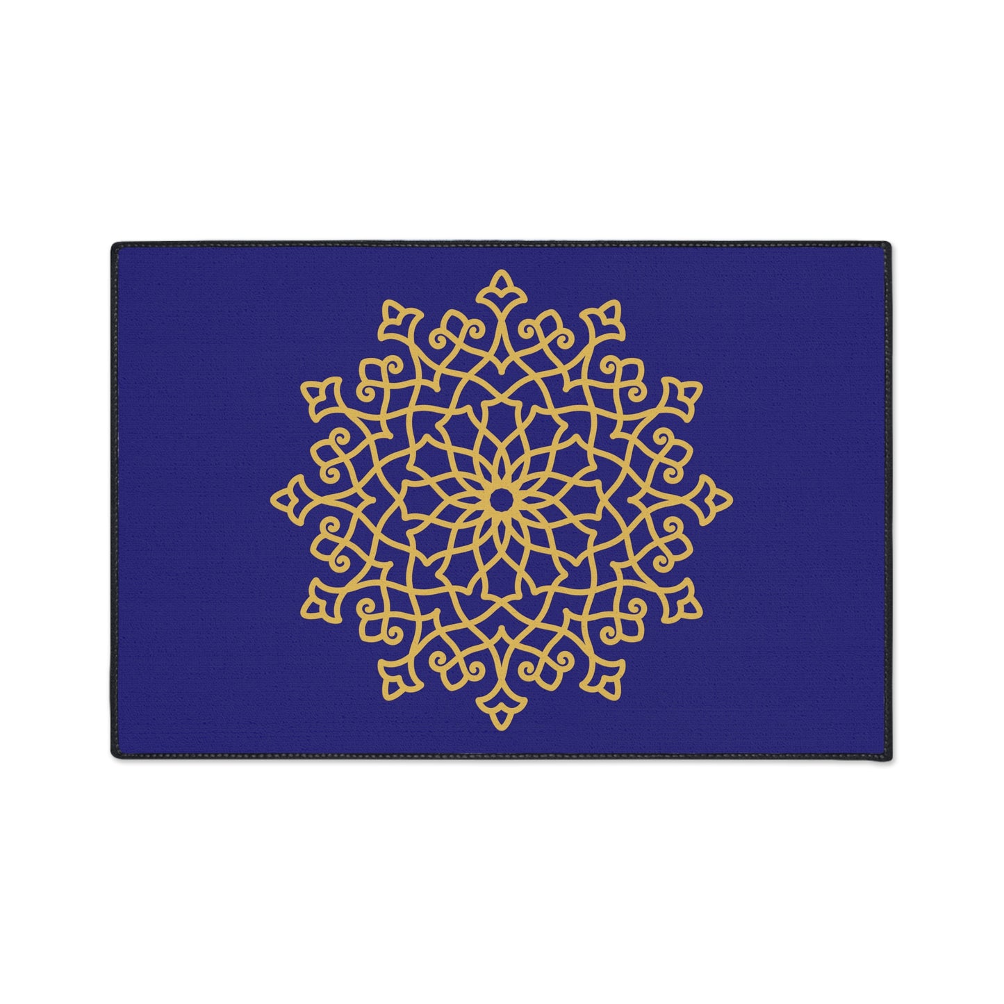 Decorative Heavy Duty Non-Slip Floor Mat Stylish Design Perfect for Entryway Kitchen Décor Blue Floral Geometric Design Rug Bathroom Mat