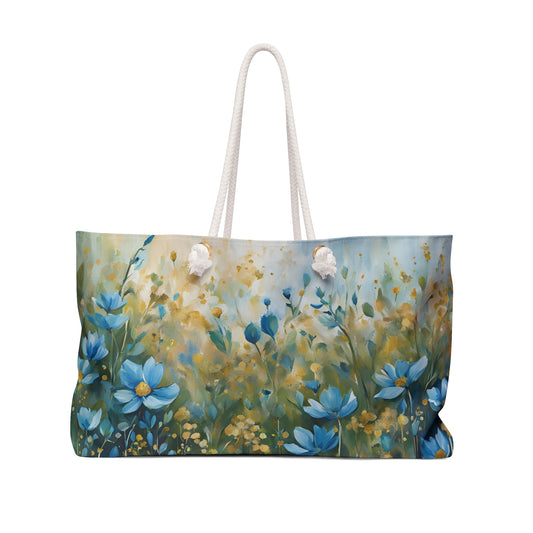 Floral Design Field of Flowers Weekender Tote Floral Grocery Wildflower Shopping Bag Cottage Core Gift Bag Boho Bag Poppy Tote Mom Gift