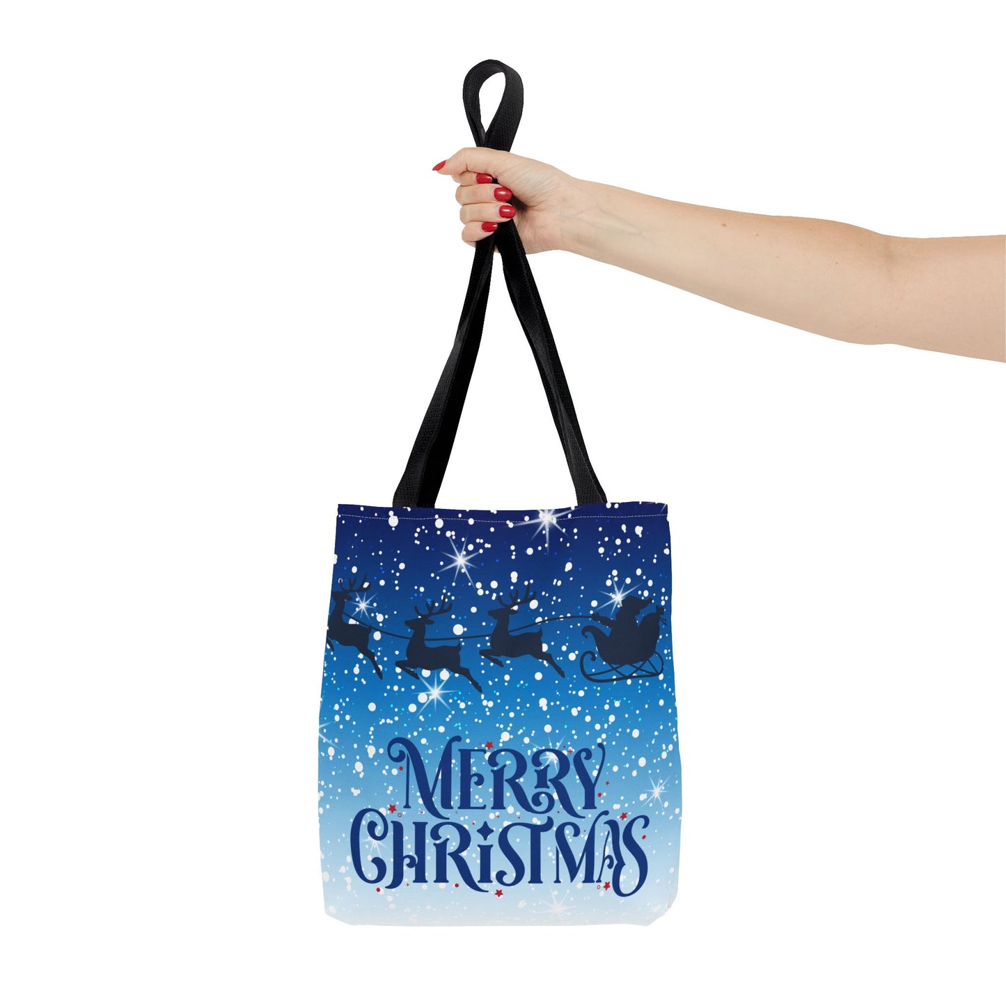 Santa Sleigh Merry Christmas Tote Bag Holiday Cheer Gift Winter Accessory Reusable Winter Shopping Bag Xmas Joy Gift Unisex Bag for Him Her