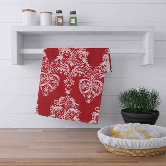 Damask Kitchen Tea Towel Pastel Dish Towel Durable Hand Towel Gift for Flower Lover Whimsical Home Decor Decorative Kitchen Cotton Twill