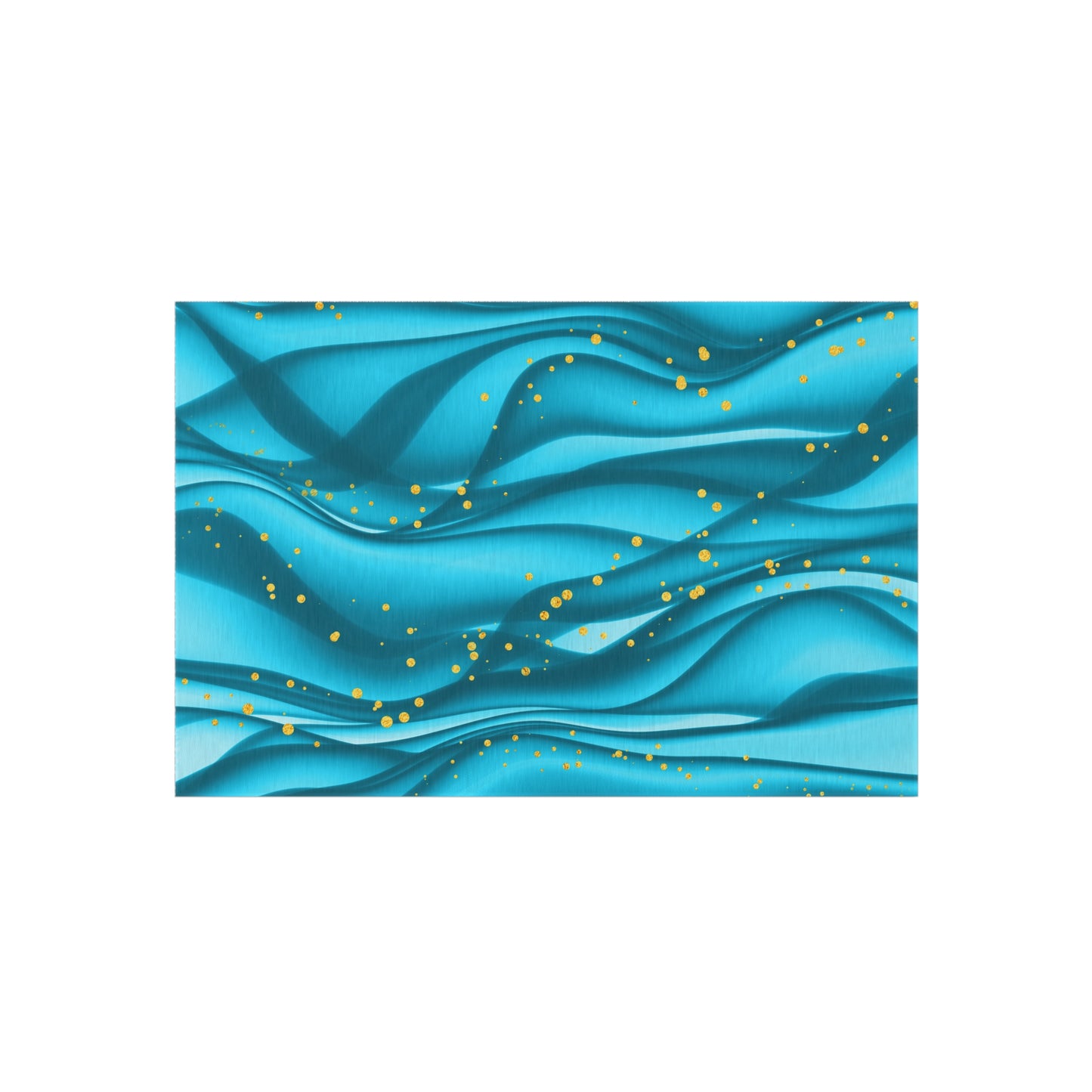 Wavy Design Chenille Outdoor Rug with No-Skid Backing Cozy Outdoor Carpet Patio Decor Gazebo Rug Beachy Tropical Pool Area Oceanic Decor