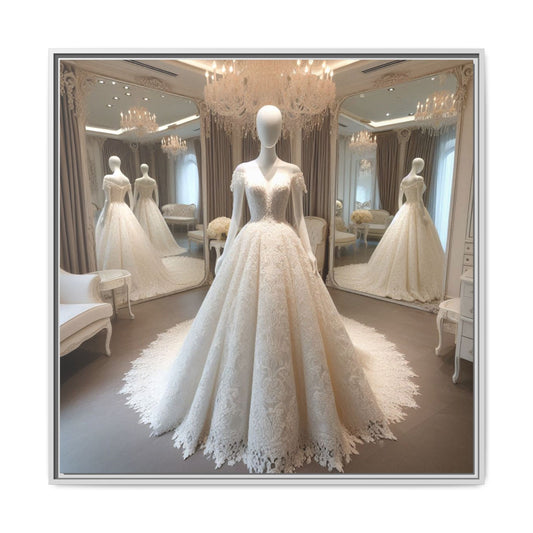 Fashion Formal Wedding Dress Framed Canvas Print Wall Art Unique Fashion Designer Style Haute Couture Fashionista Gift Decor 3 Frame Colors