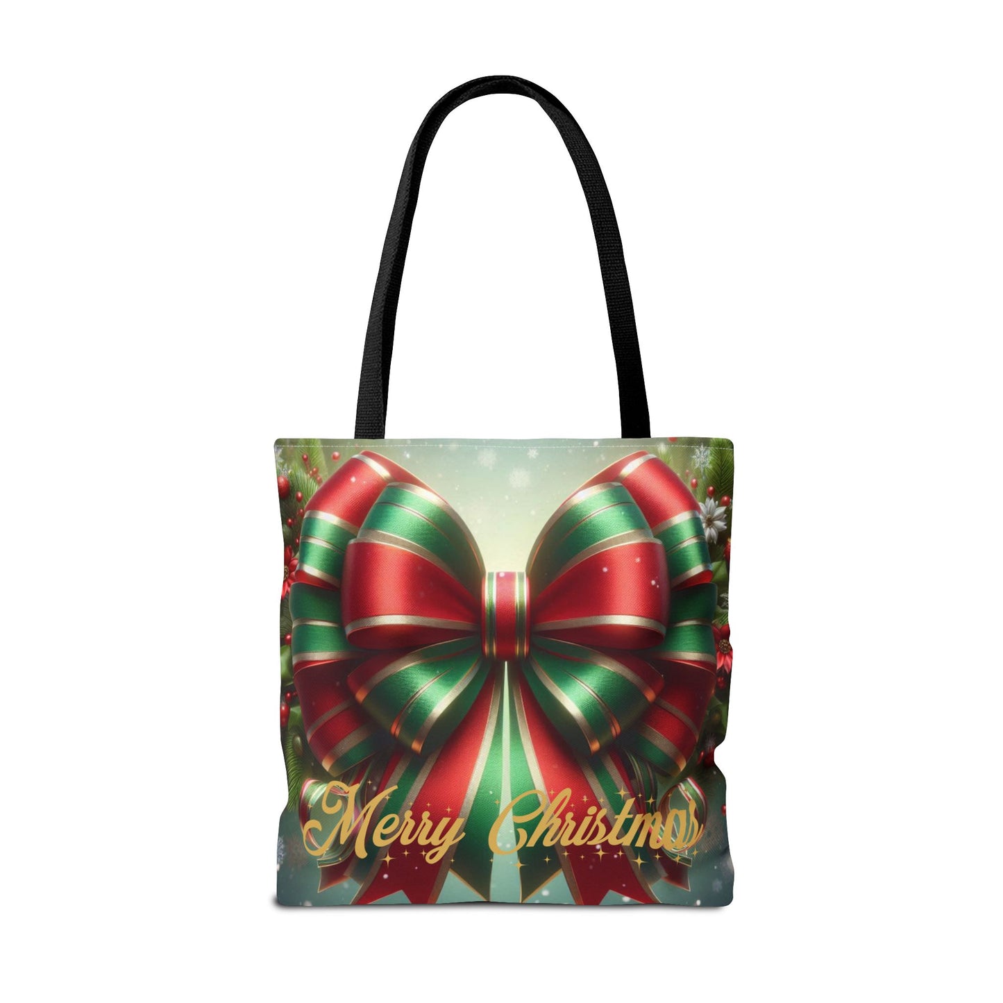 Gift Wrapped Design Christmas Tote Bag Holiday Cheer Gift Winter Accessory Reusable Winter Shopping Bag Xmas Joy Gift Unisex Bag for Him Her