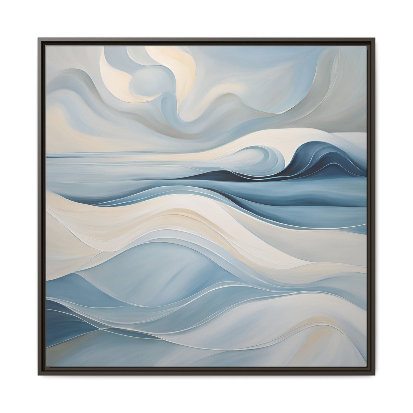 Modern Abstract Wave Design Unique Framed Canvas Wall Art Ocean Beach Gift Nature Lover Gift Underwater Sea Lover Gift 3 frame colors