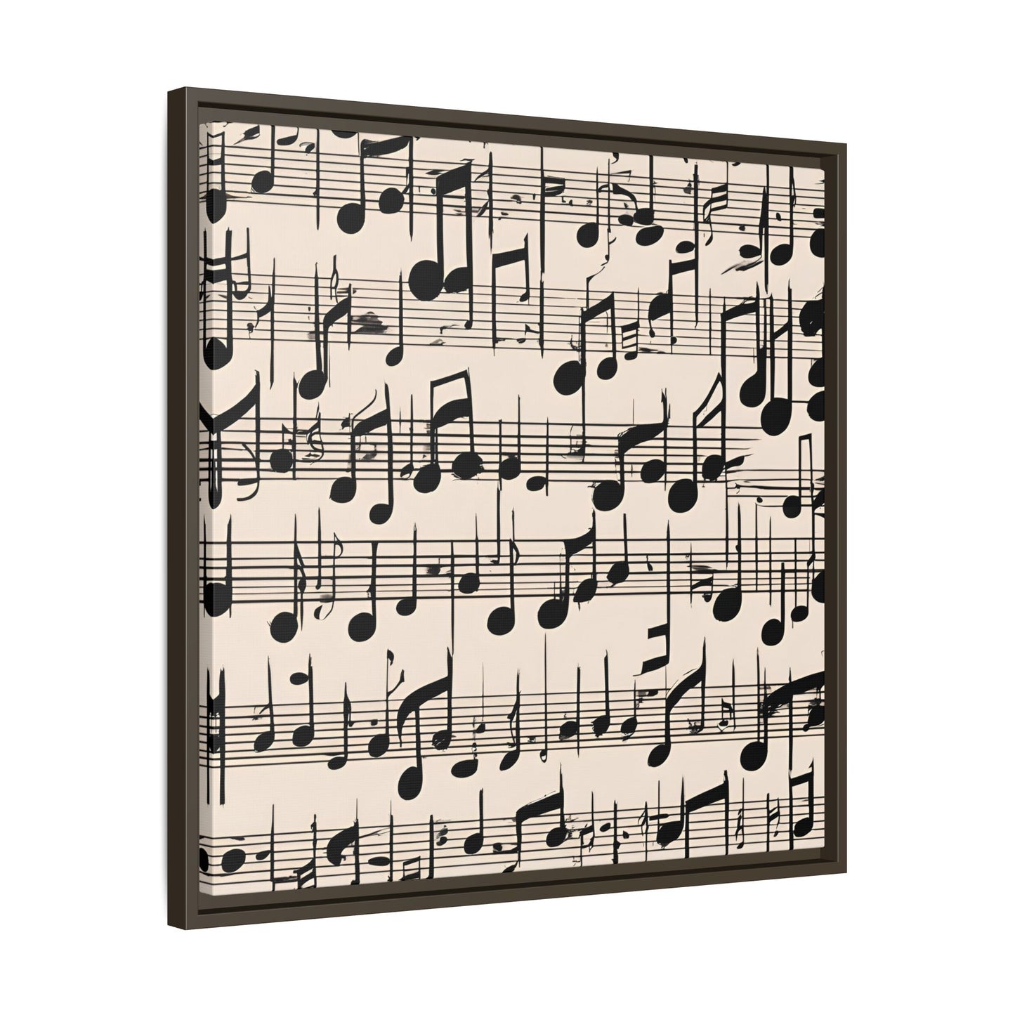 Music-Themed Print Abstract Sheet Music Design Unique Framed Canvas Print Treble Clef Note Wall Art Music Lover Gift Decor 3 frame colors