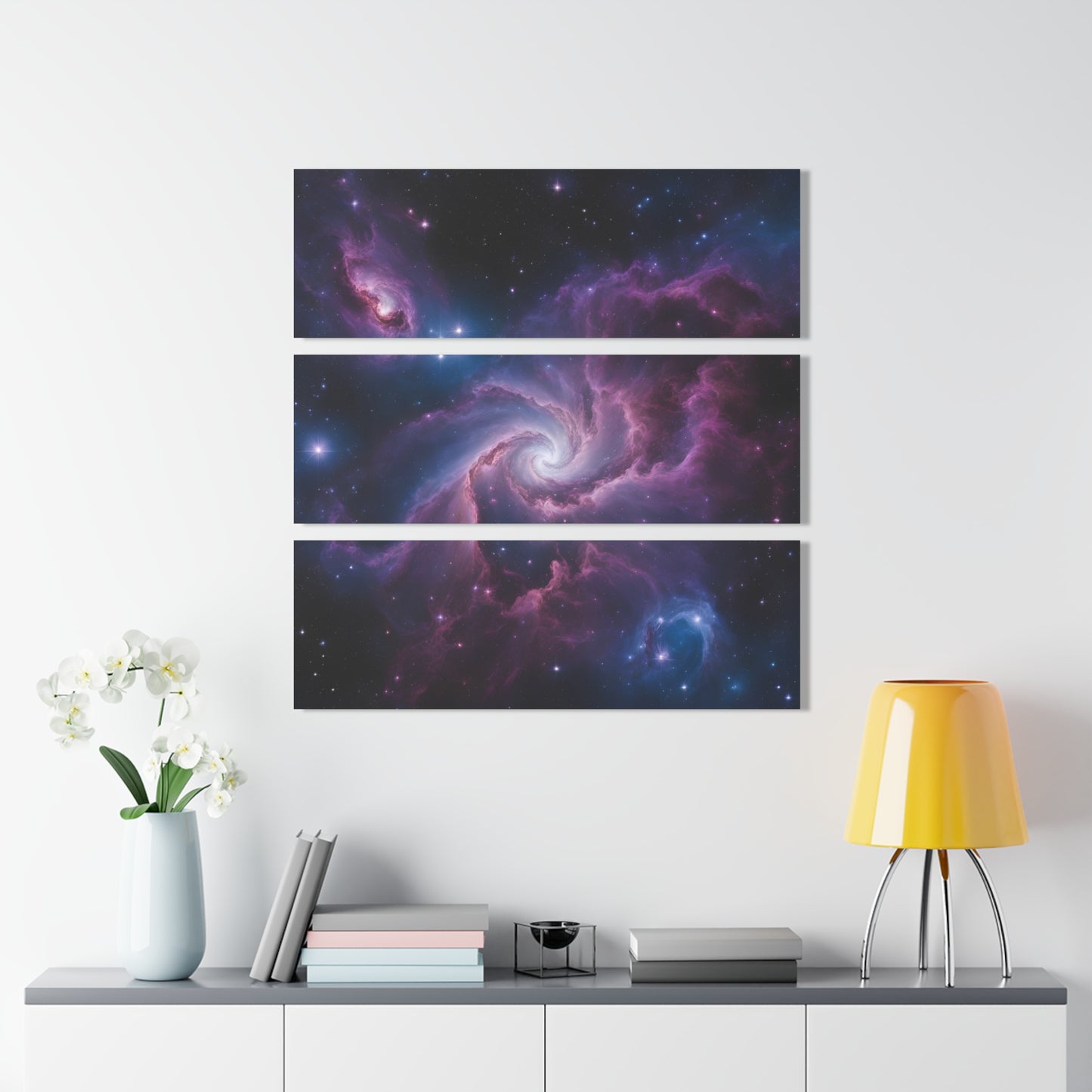 Celestial Deep Space Galaxy Design Triptych Acrylic Print Wall Art Unique Alternate Universe Decor Stargazer Cosmic Gift