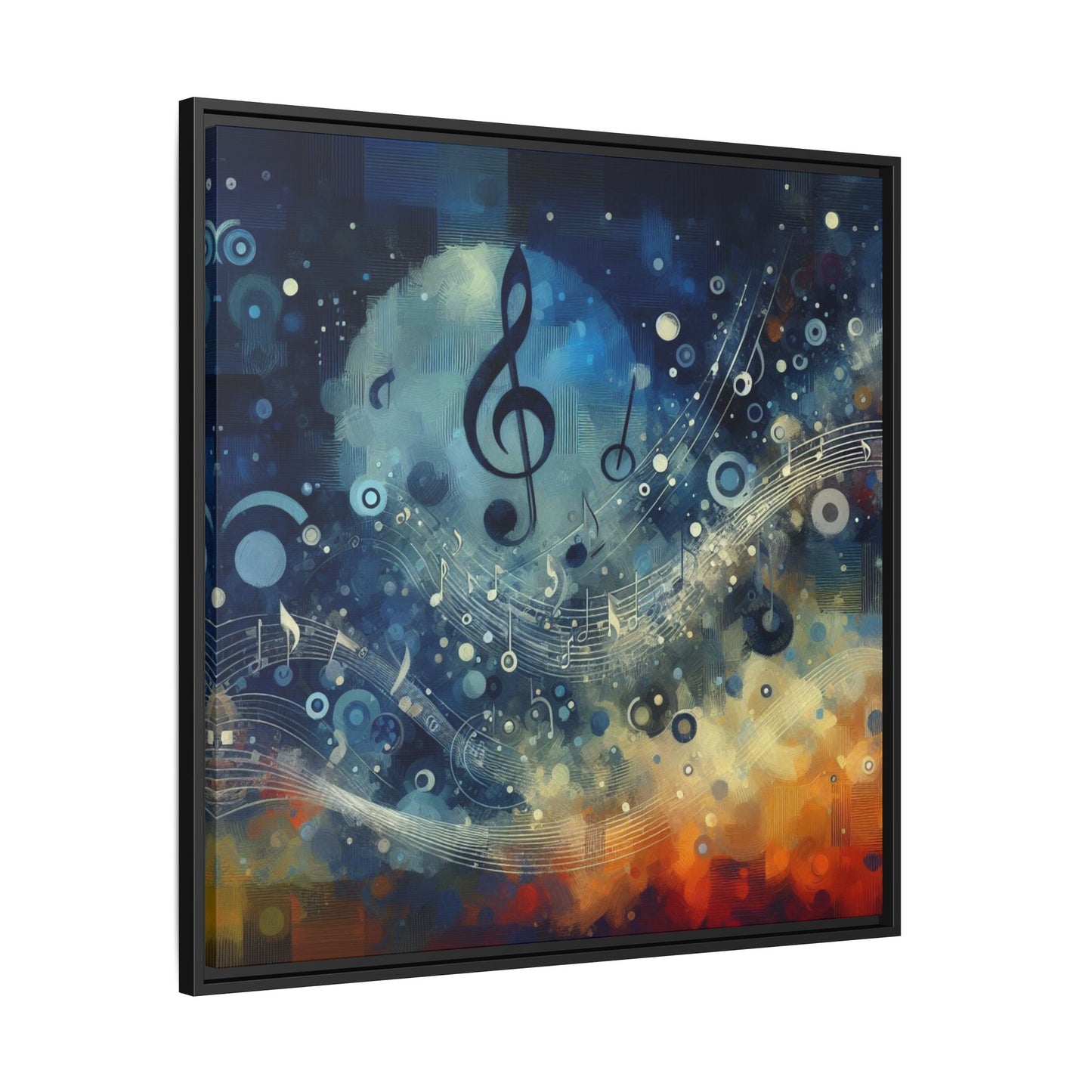 Modern Music-Themed Print Abstract Design Unique Framed Canvas Print Treble Clef Note Wall Art Music Lover Gift Decor 3 frame colors