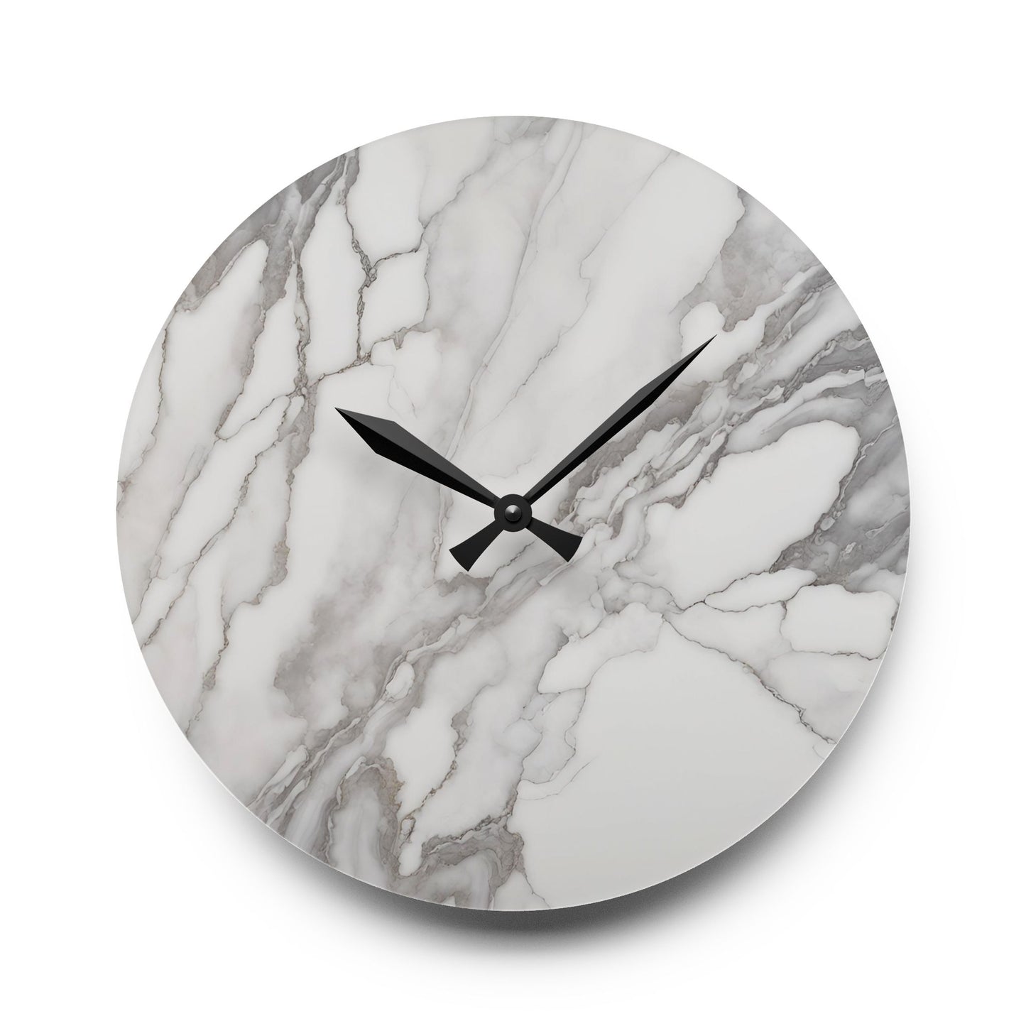 Acrylic Stone-Look Calacatta Quartz-Inspired Unique Design Acrylic Wall Clock Agate Crystal Lover Gemologist Gift Nature Lover Rock Gift