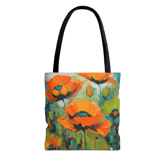 Floral Design Field of Flowers Tote Floral Grocery Wildflower Shopping Bag Cottage Core Gift Bag Boho Bag Poppy Tote Mom Gift