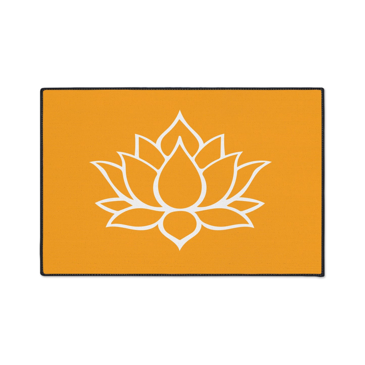 Decorative Heavy Duty Non-Slip Floor Mat Stylish Design Perfect for Entryway Kitchen Décor Orange Lotus Blossom Floral Design Rug Bath Mat