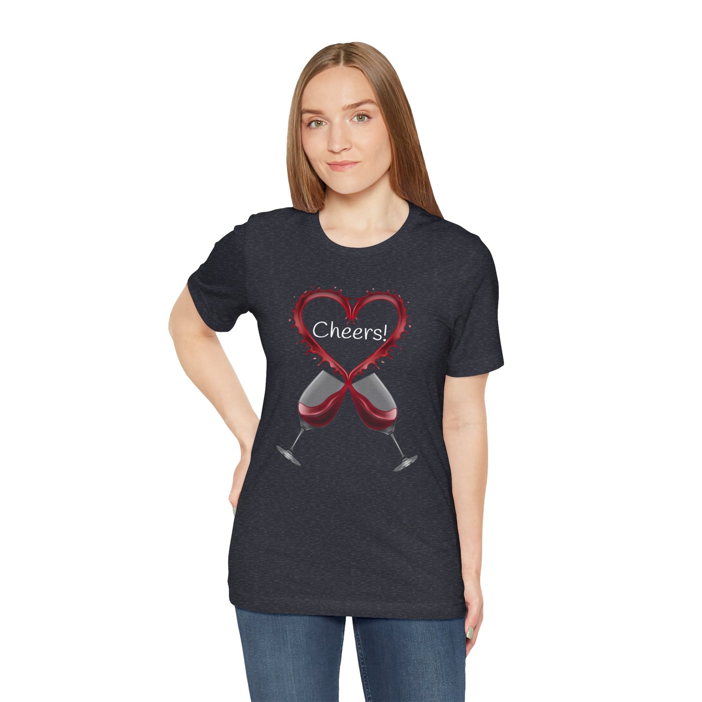 Red Wine Glass Cheers T-Shirt | Wine Lover Foodie Culinary Happy Hour Toast Unisex Sommelier Gift