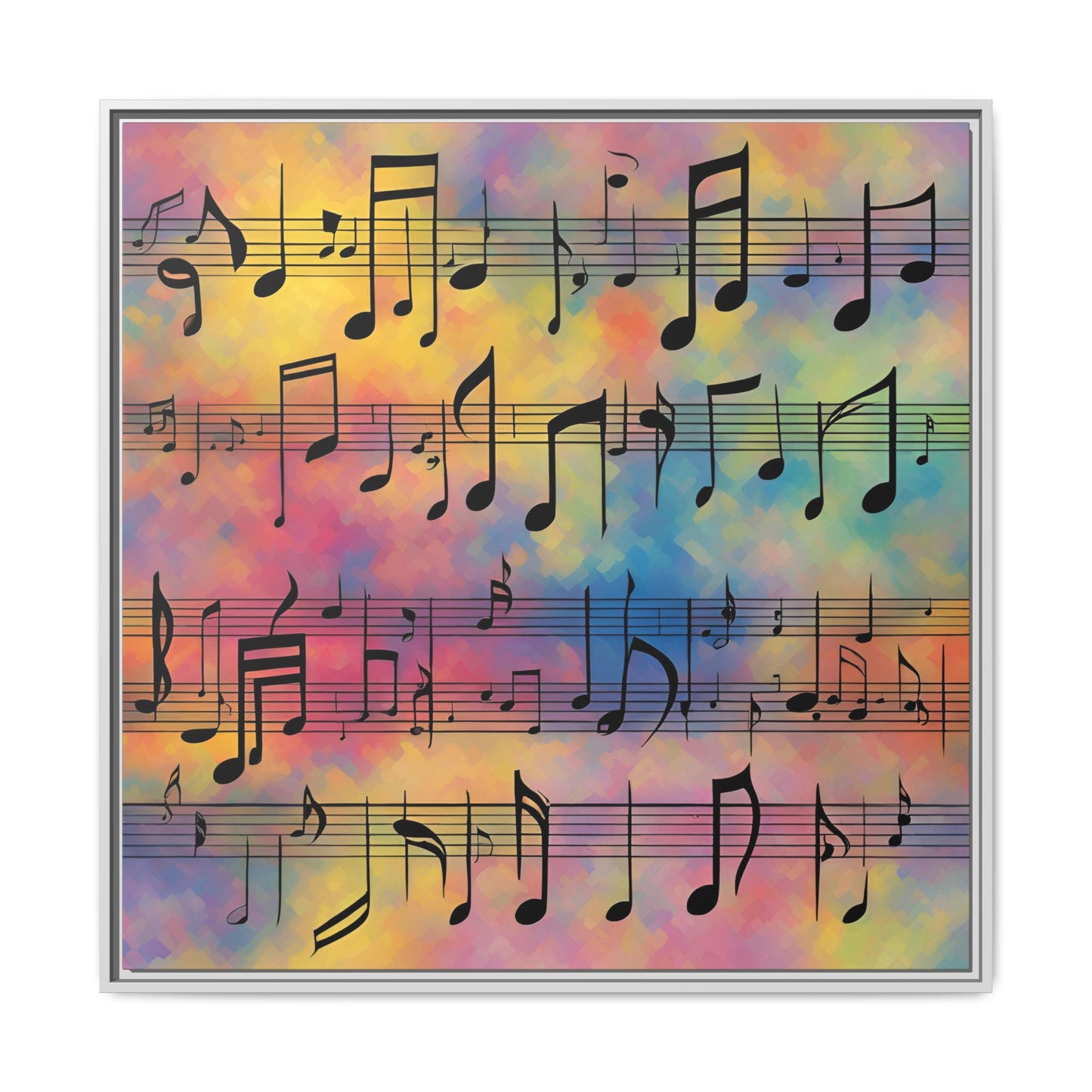 Modern Music-Themed Print Abstract Design Unique Framed Canvas Print Sheet Music Wall Art Music Lover Gift Decor 3 frame colors