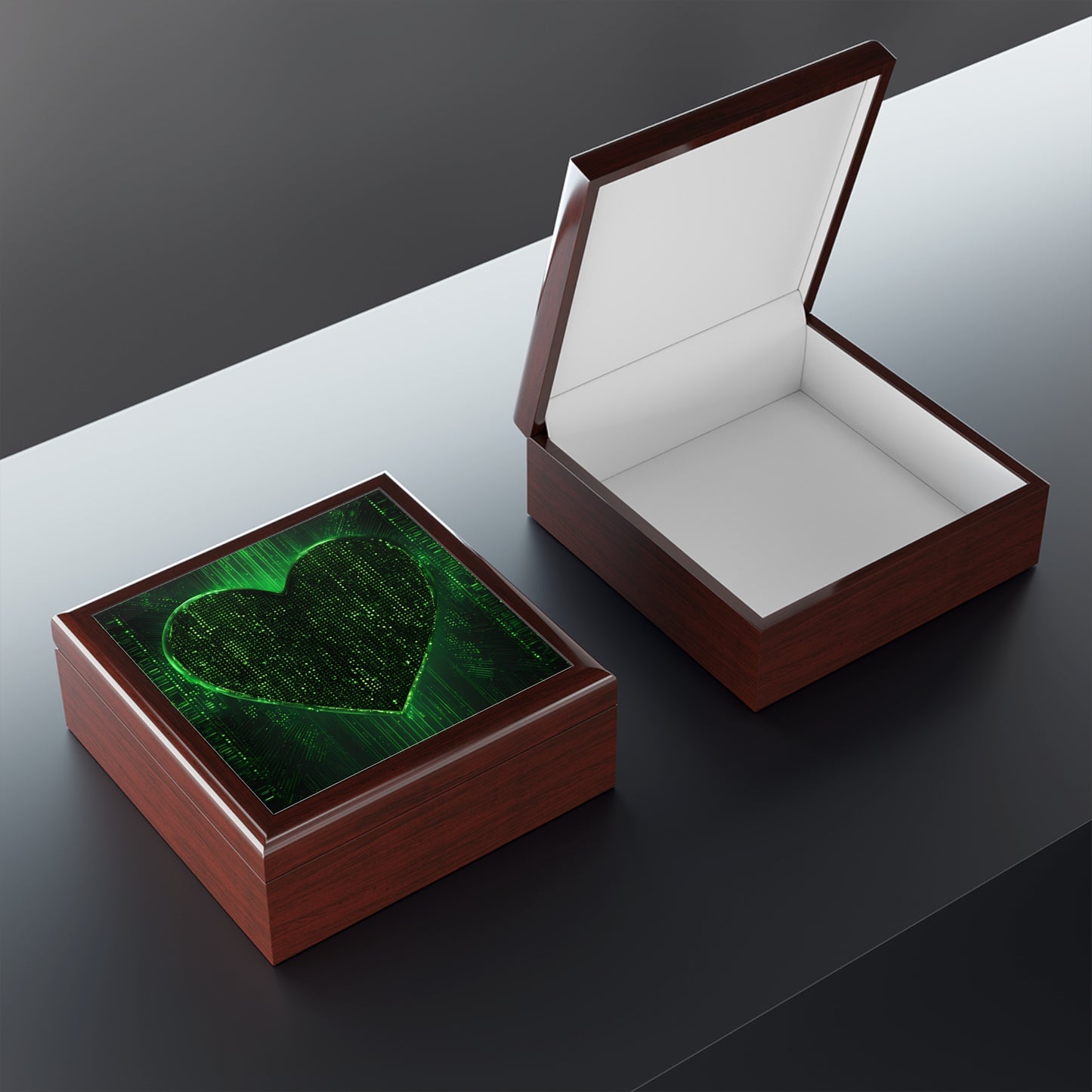 Unique Computer Matrix Art Print Design Jewelry Box Trinket Box Bedroom Dresser Decor Vanity Gift Box - 3 colors to choose from