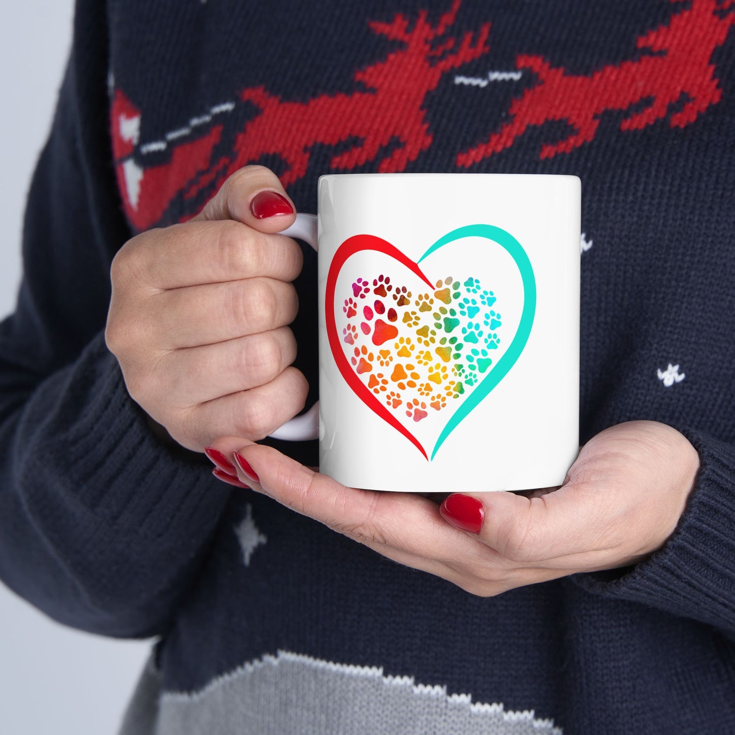 Dog or Cat Lover Ceramic Mug | Pet Lover | Animal Lover Paw Print Mug | Pet Lover Gift |