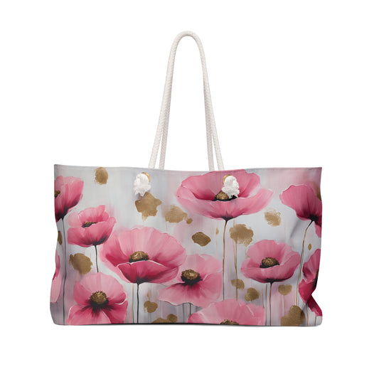 Floral Design Field of Flowers Weekender Tote Floral Grocery Wildflower Shopping Bag Cottage Core Gift Bag Boho Bag Poppy Tote Mom Gift