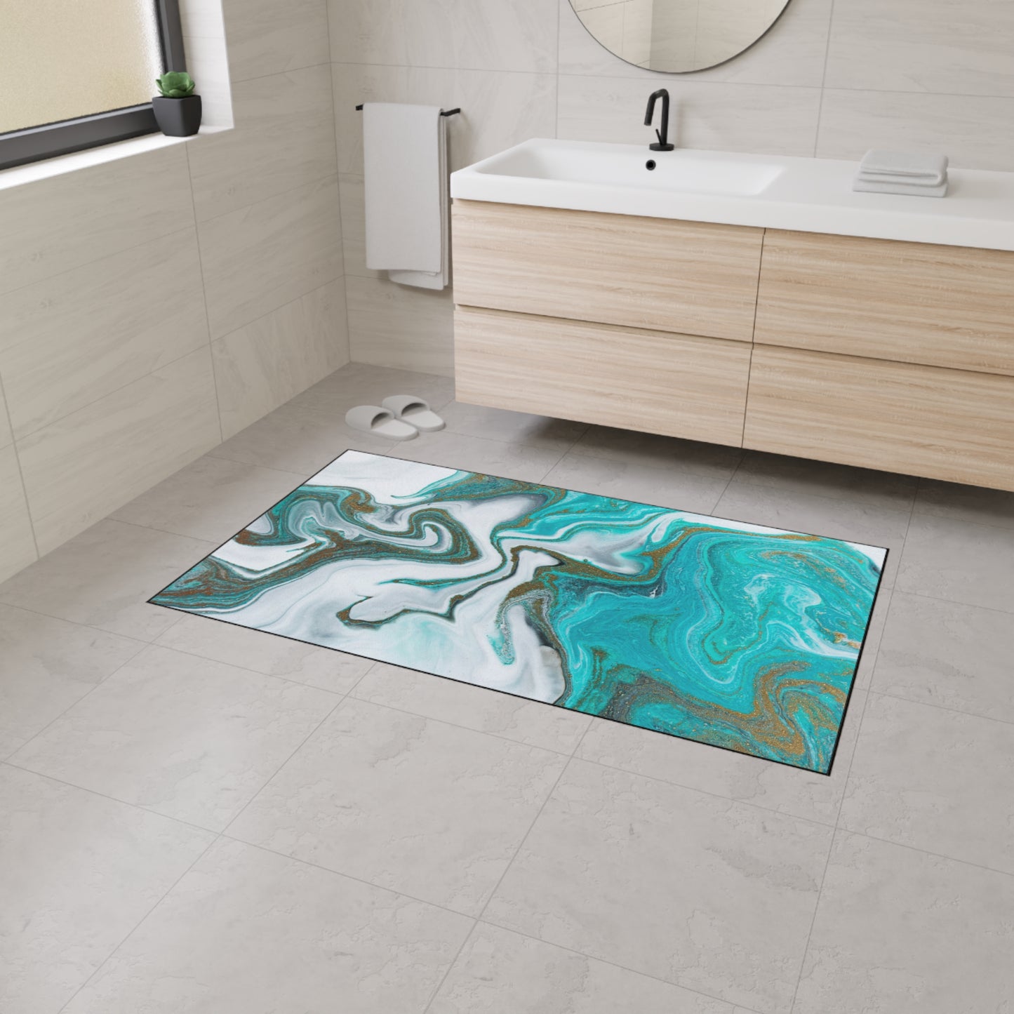 Decorative Heavy Duty Non-Slip Floor Mat Stylish Design Perfect for Entryway Kitchen Décor Garage Rug Coffee Bar Bathroom Floor Door Mat