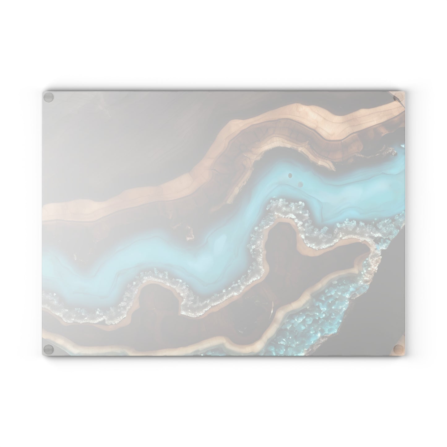 Kitchen Decor Glass Wood-look Image Nature Lover Cutting Board Serving Tray Home Cook Gift Colorful Glass Geode-inspired Charcuterie Board