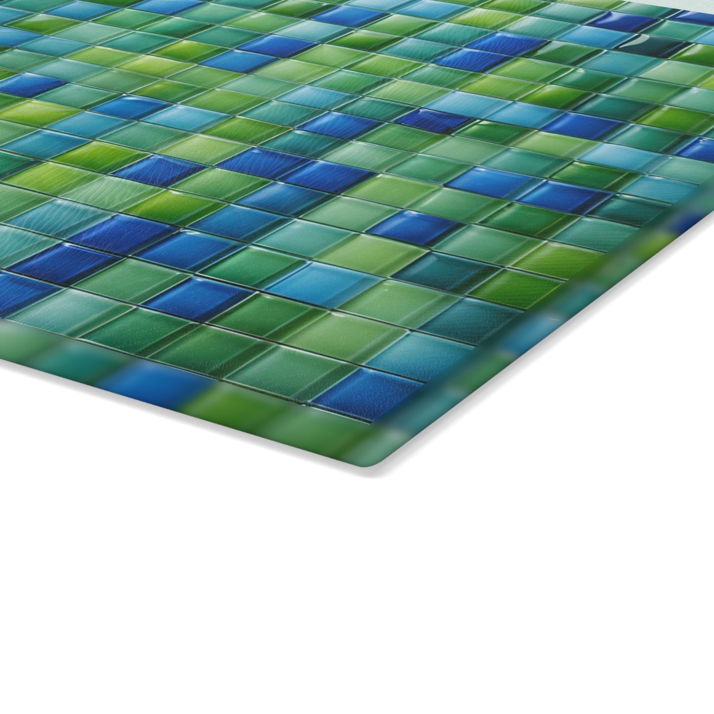 Kitchen Decor Glass Cutting Board Serving Tray with Geometric Design Cutting Board Gift for Home Cook Fun Glass Charcuterie Board