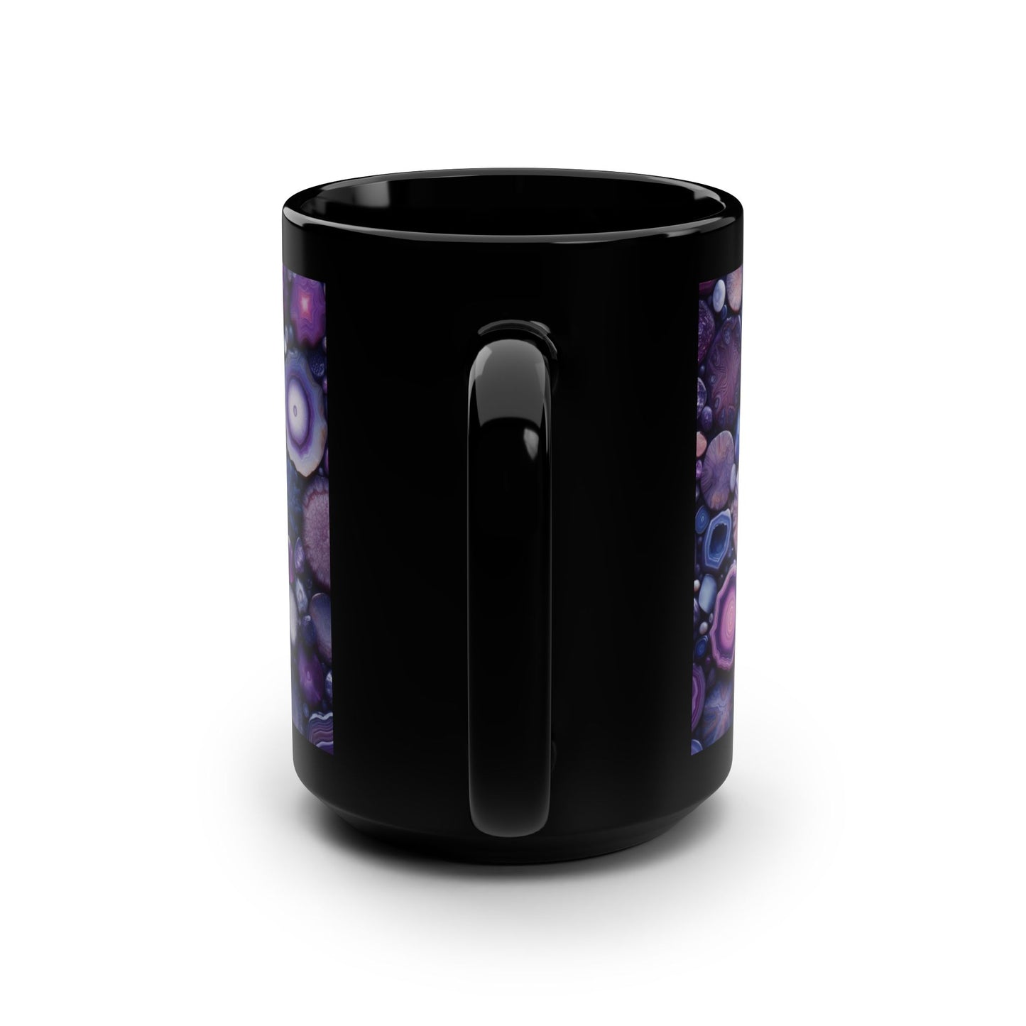Ceramic Coffee Mug Purple Amethyst Quartz-Inspired Image Nature Rock Lover Ceramic Tea Cup Geode Inspired Agate Look Ceramic Mug