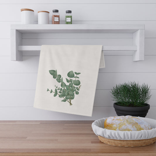 Eucalyptus Floral Pastel Kitchen Tea Towel Durable Hand Towel Gift for Flower Lover Whimsical Home Decor Decorative Kitchen Cotton Twill
