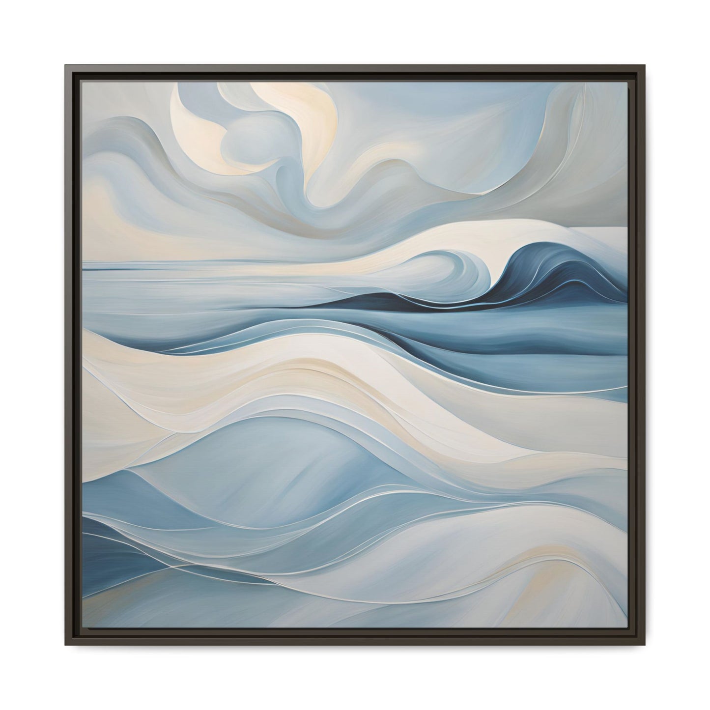Modern Abstract Wave Design Unique Framed Canvas Wall Art Ocean Beach Gift Nature Lover Gift Underwater Sea Lover Gift 3 frame colors