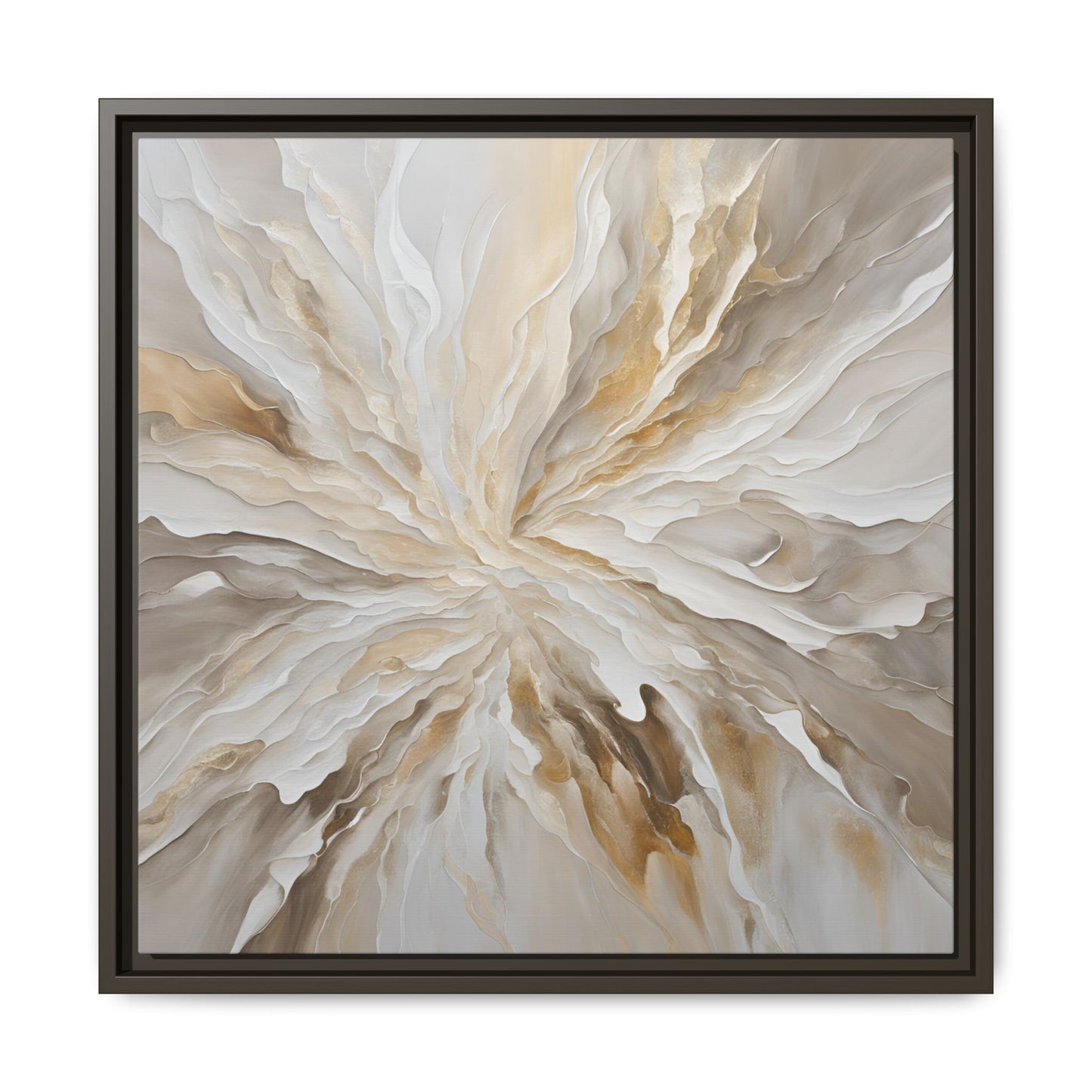 Modern Abstract Floral Design Unique Framed Canvas Wall Art Starburst Gift Nature Lover Gift Garden Lover Gift 3 frame colors