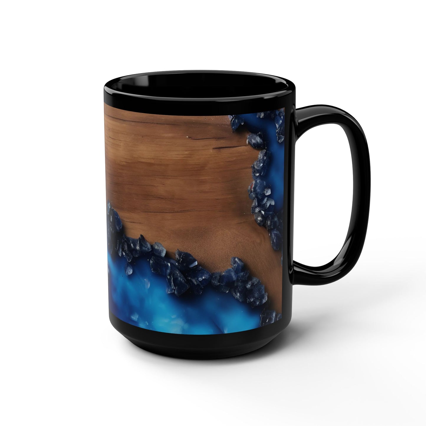 Ceramic Coffee Mug Wood-Inspired Image Nature Lover Ceramic Teacup Wood Lover Gift Colorful Unique Wave-look 15oz Ceramic Mug