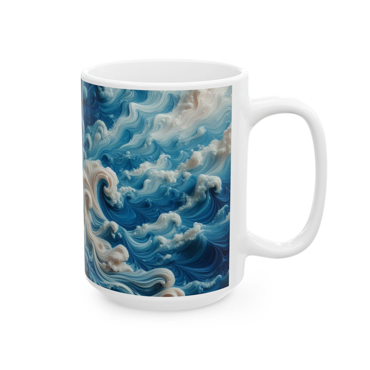 Ceramic Coffee Mug Modern Wave Design Mug Tea Cup Oceanic Swirl Design Salt Life Surfer Ceramic Mug