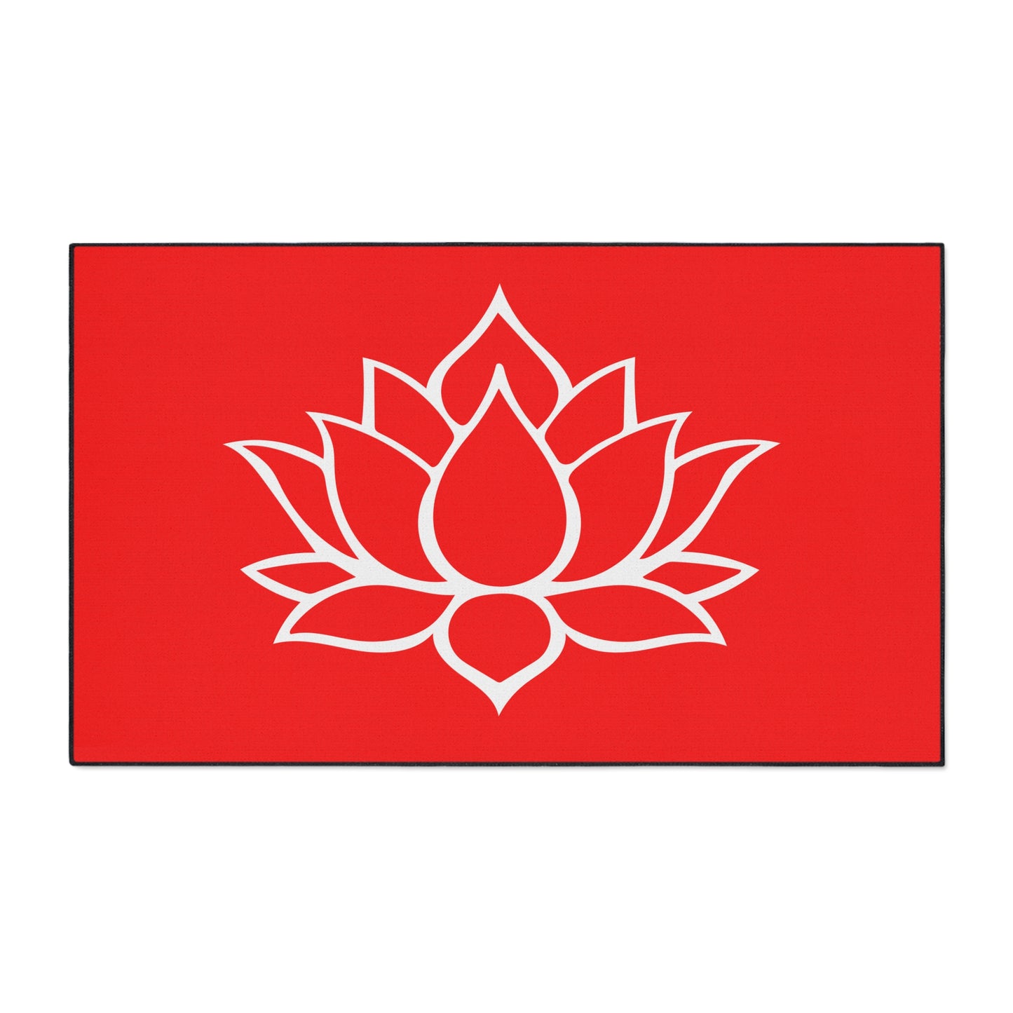 Decorative Heavy Duty Non-Slip Floor Mat Stylish Design Perfect for Entryway Kitchen Décor Red Lotus Blossom Floral Design Rug Bath Mat