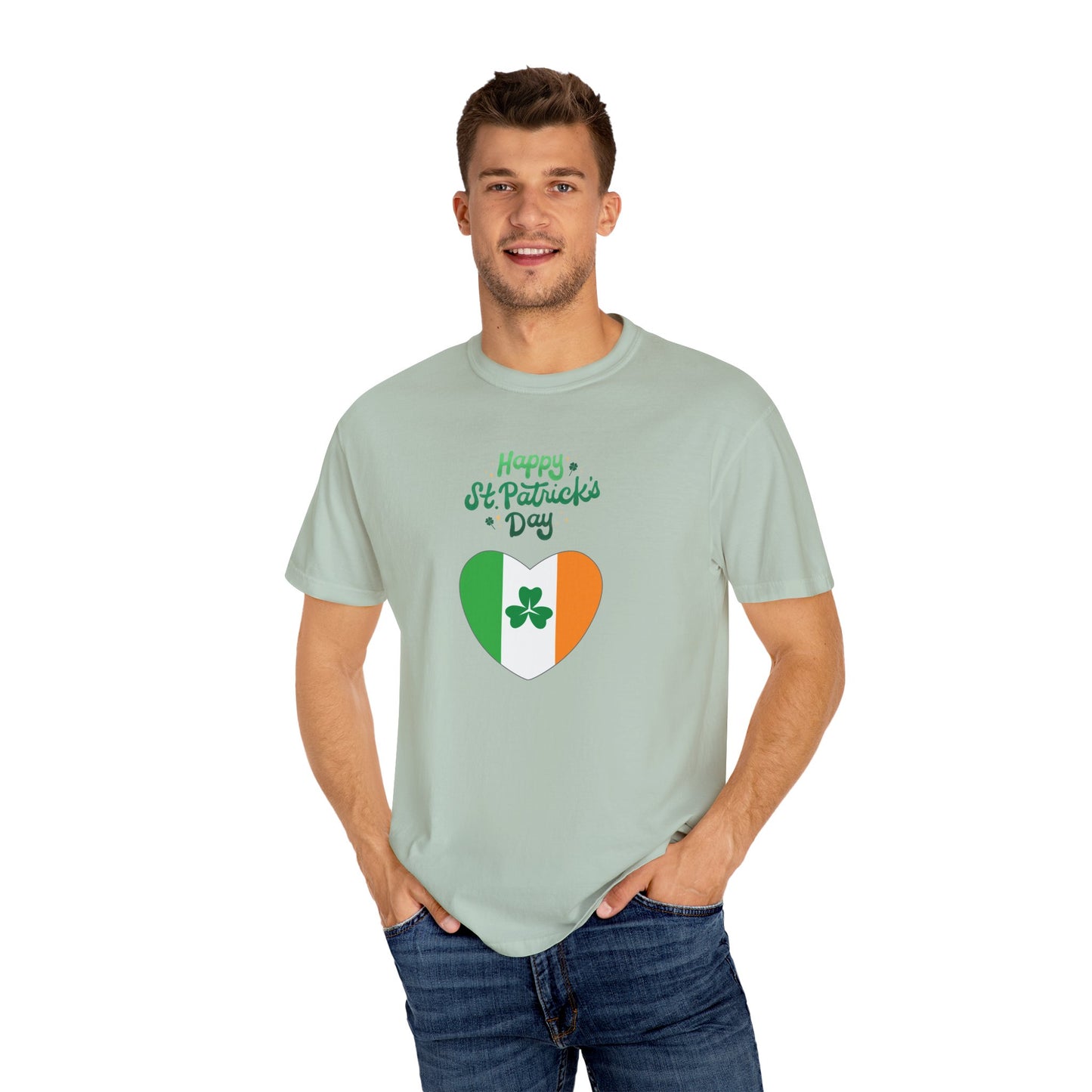 St. Patrick's Day T-Shirt Unisex Comfort Colors Relaxed Fit Garment-Dyed Tee 4 Leaf Clover Shirt Irish Themed Gift