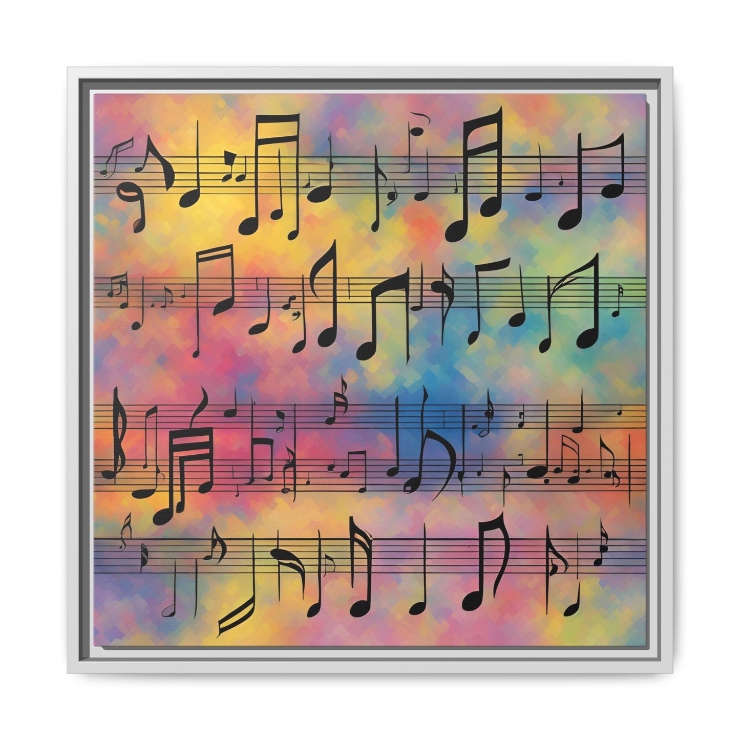 Modern Music-Themed Print Abstract Design Unique Framed Canvas Print Sheet Music Wall Art Music Lover Gift Decor 3 frame colors