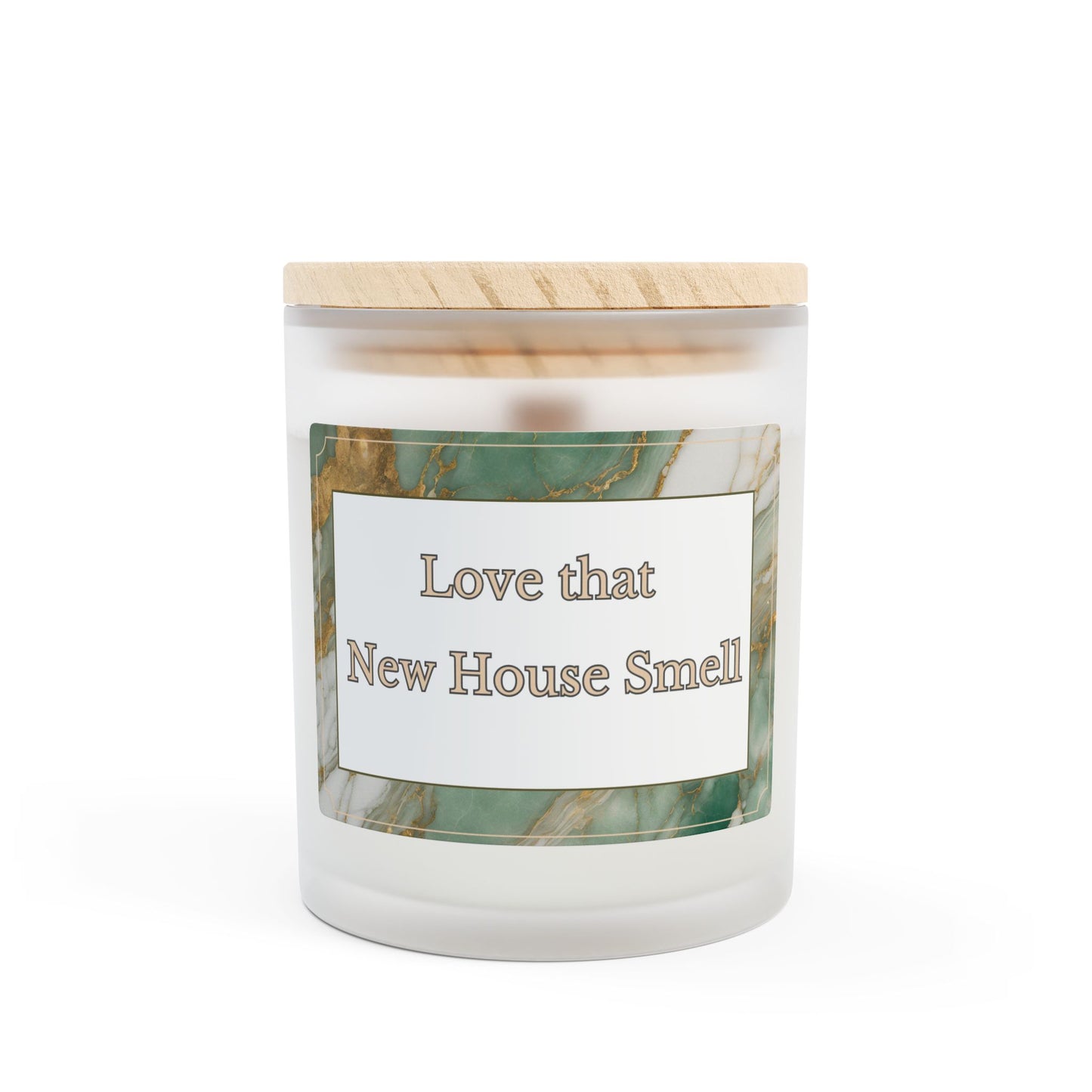 Artisanal Coconut Soy Frosted Glass Candle with Wooden Wick and Raw Maple Lid 11 oz Hand Poured Candle for New Home Owner 50 hrs burn time