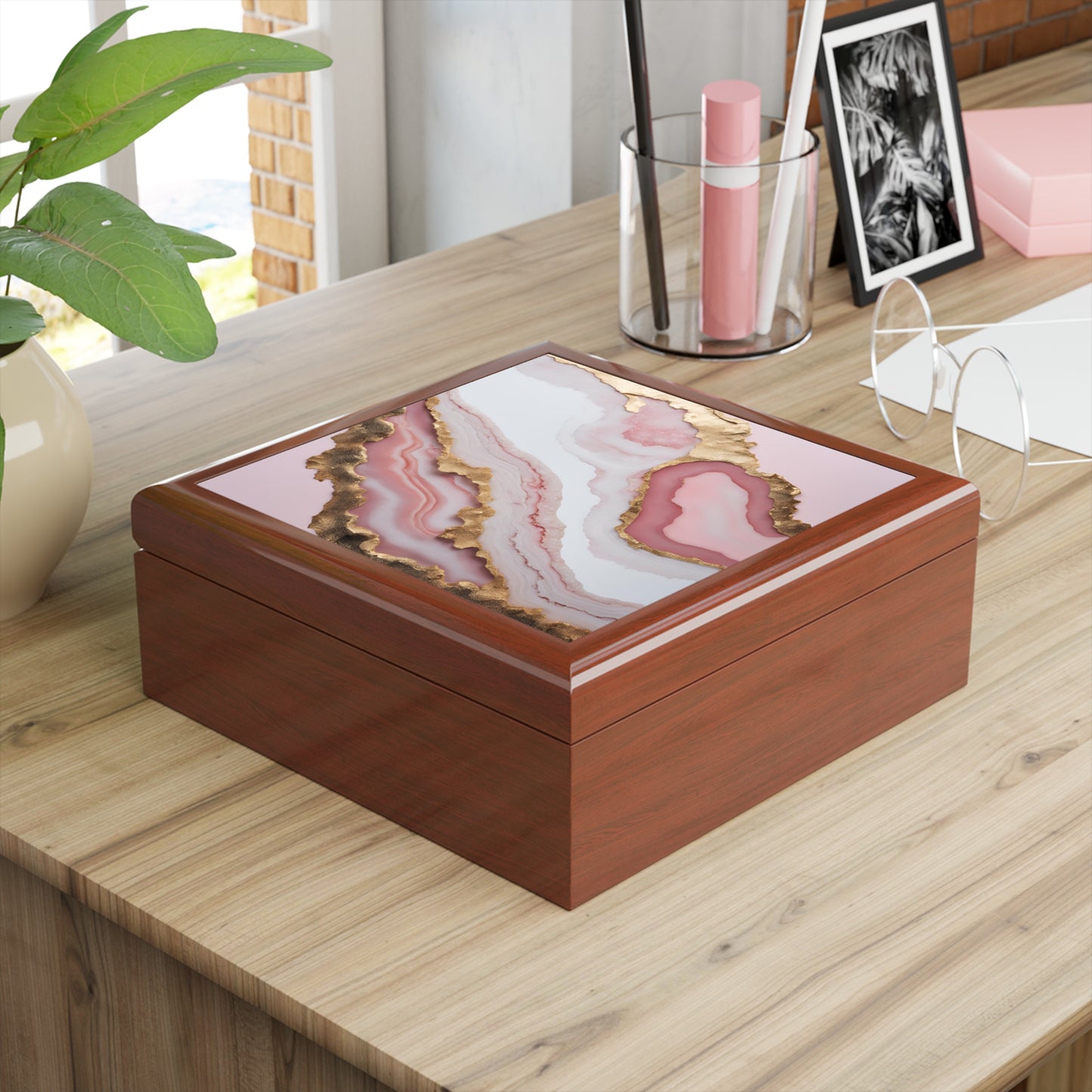 Unique Jewelry Box Trinket Box Bedroom Dresser Decor Vanity Gift Box - 3 colors to choose from