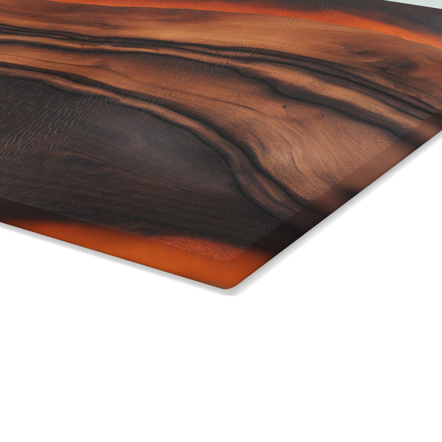 Kitchen Decor Glass Wood-look Image Nature Lover Cutting Board Serving Tray Home Cook Gift Colorful Glass Charcuterie Board