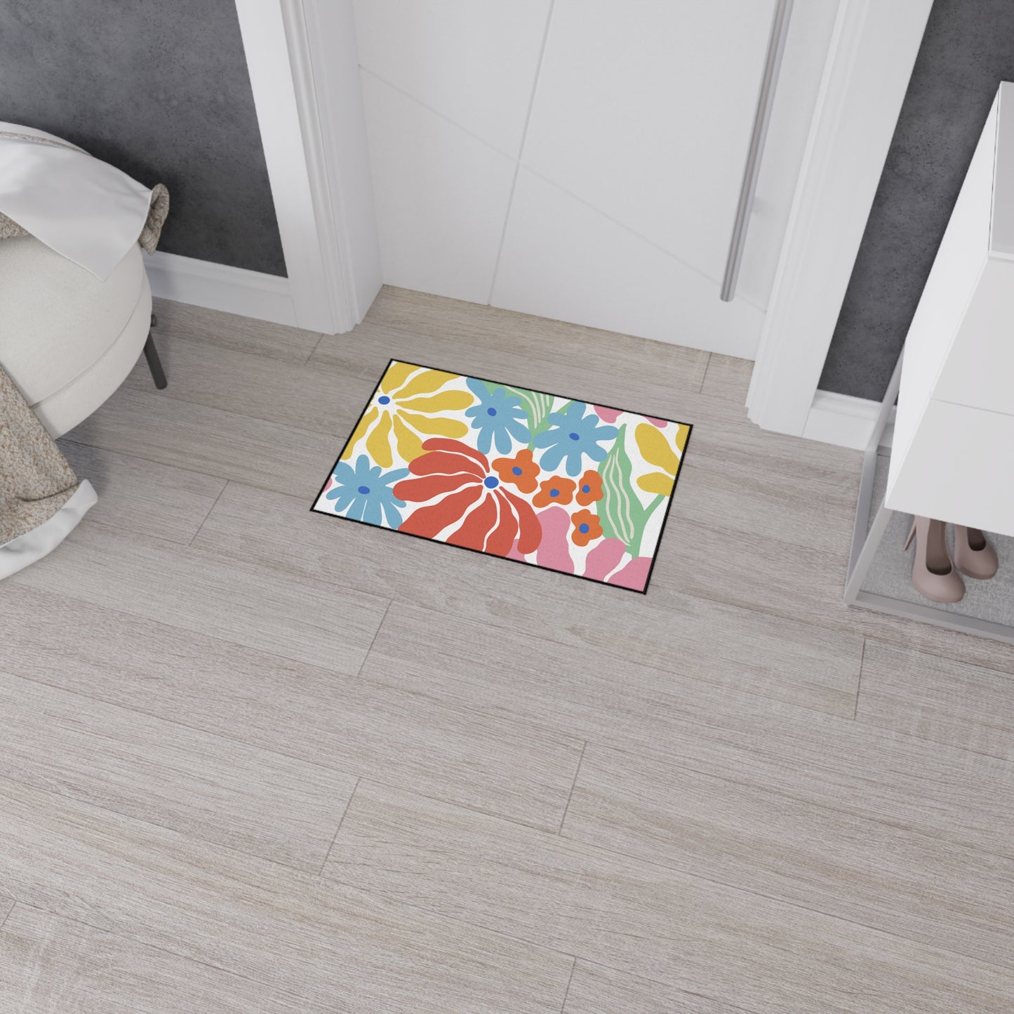 Decorative Heavy Duty Non-Slip Floor Mat Stylish Design Perfect for Entryway Kitchen Décor Garage Rug Coffee Bar Bathroom Floor Door Mat
