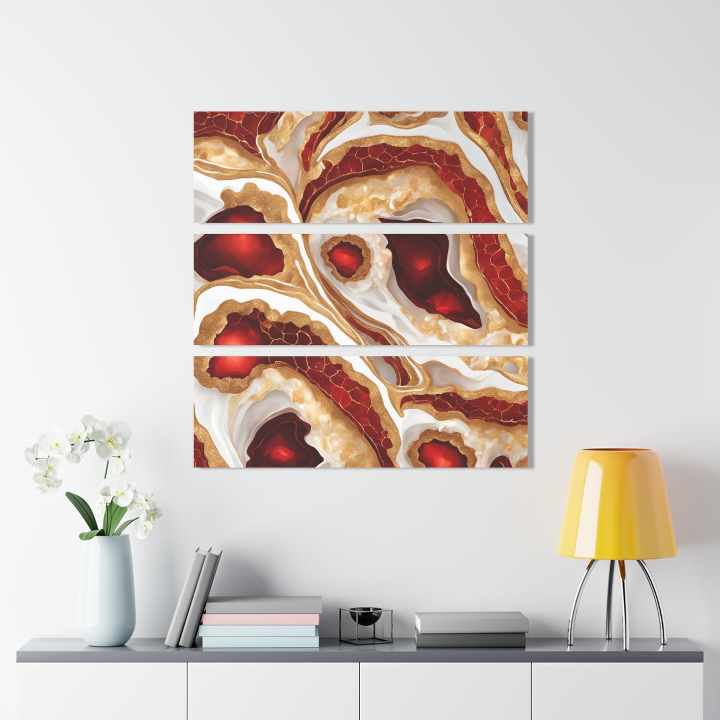 Stunning Geode Design Triptych Acrylic Print Wall Art Nature Lover Gift Geology Rock Lover Gift Agate Design