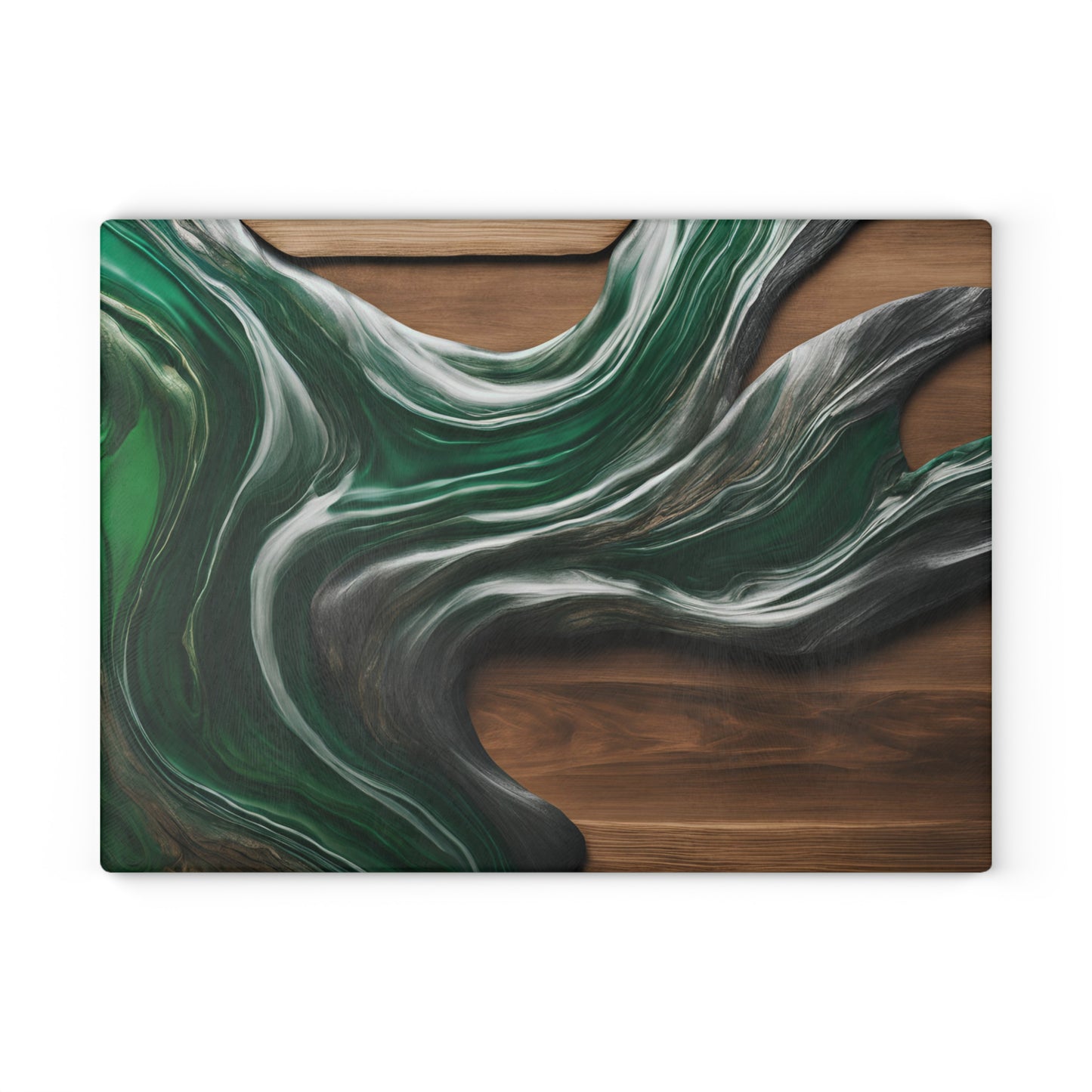Beachy Kitchen Decor Glass Cutting Board Serving Tray with Wave Design Cutting Board Gift for Home Cook Fun Charcuterie Board