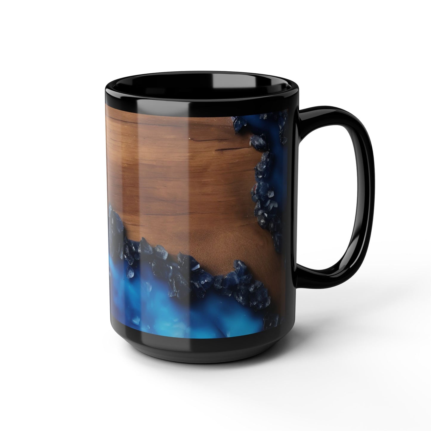 Ceramic Coffee Mug Wood-Inspired Image Nature Lover Ceramic Teacup Wood Lover Gift Colorful Unique Wave-look 15oz Ceramic Mug
