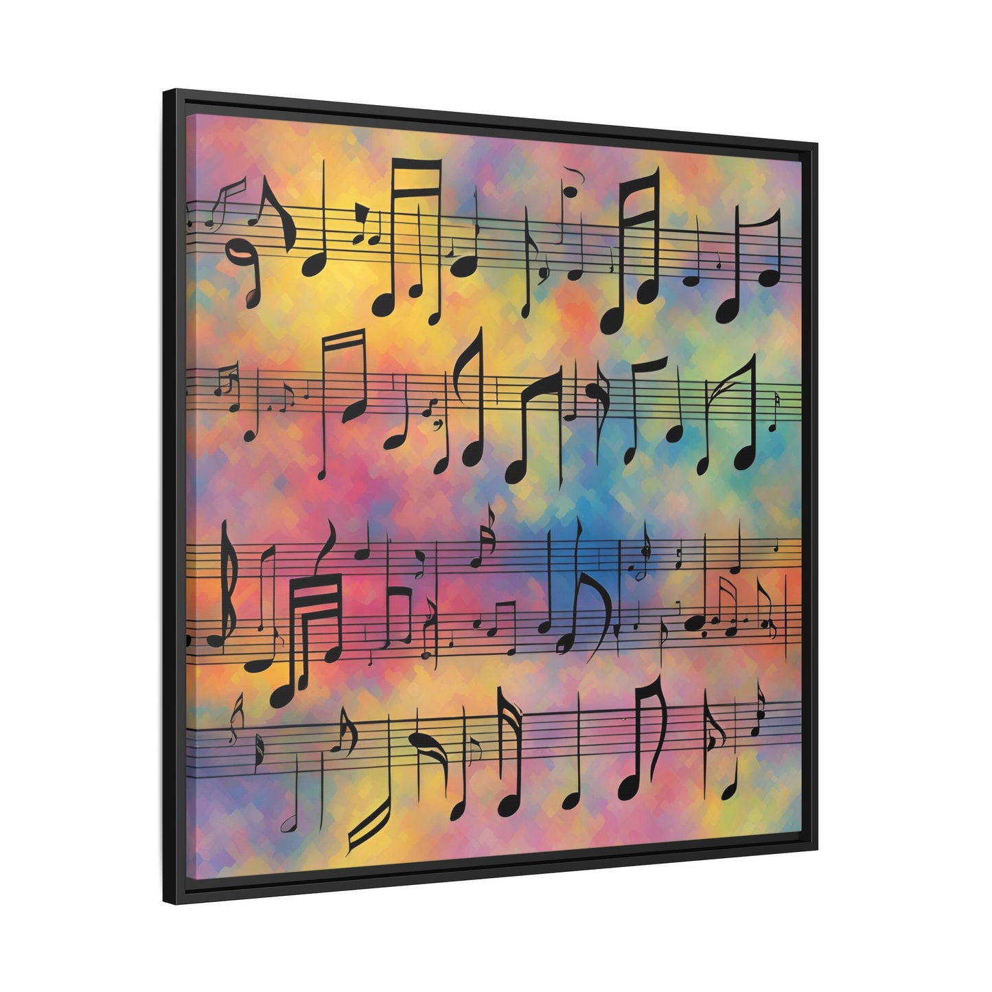 Modern Music-Themed Print Abstract Design Unique Framed Canvas Print Sheet Music Wall Art Music Lover Gift Decor 3 frame colors