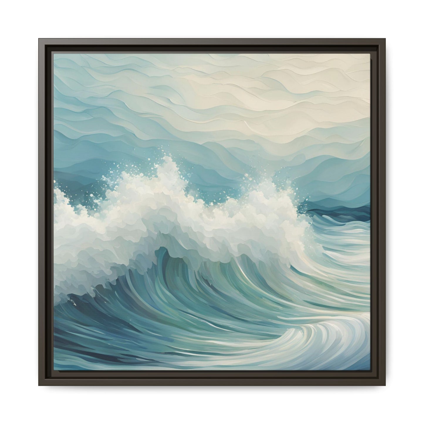 Modern Abstract Wave Design Unique Framed Canvas Wall Art Ocean Beach Gift Nature Lover Gift Underwater Sea Lover Gift 3 frame colors